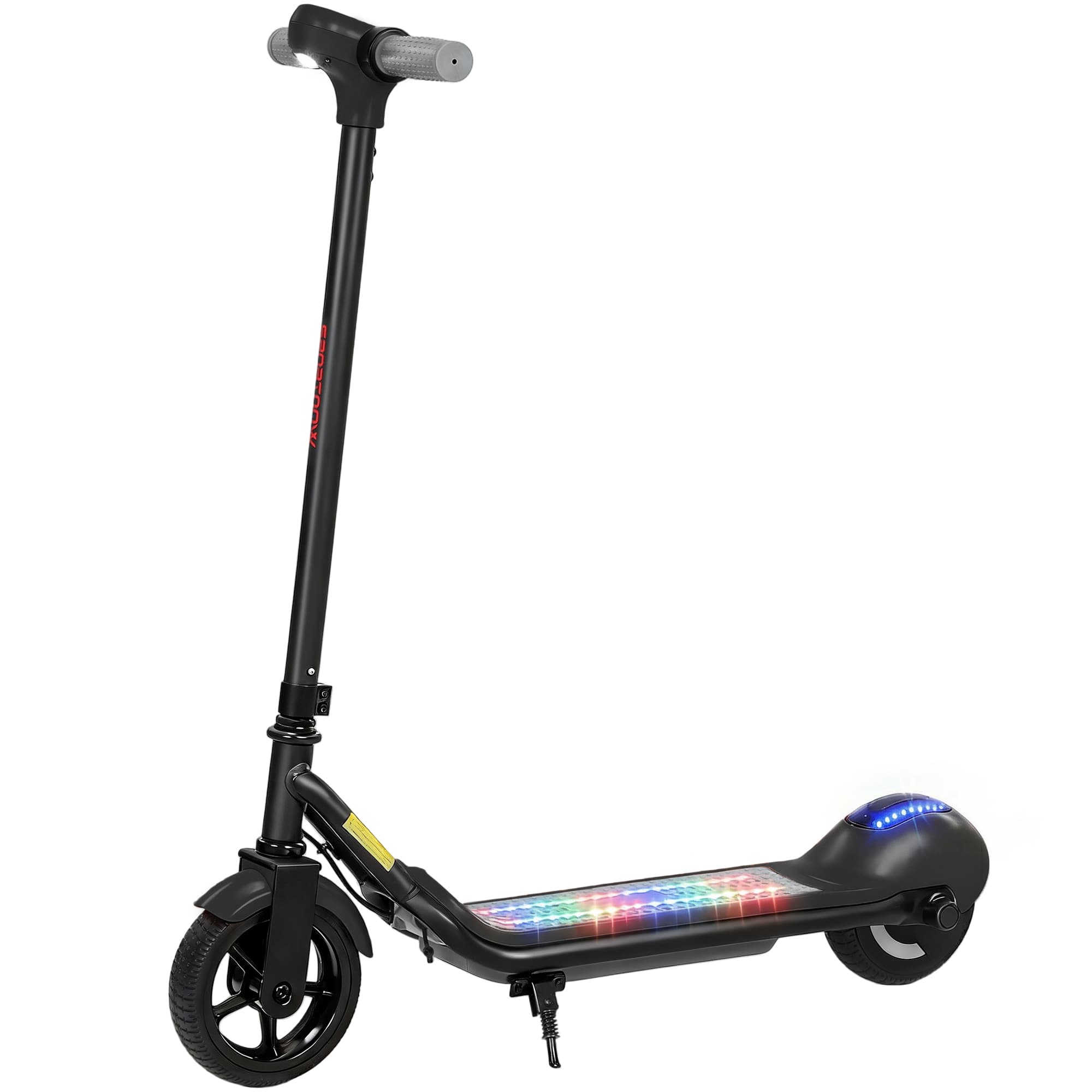 SPORTNOW Trottinette électrique enfants 6-14 ans, écran LED, lumières RGB, pneus 6,5'', vitesse 10 km/h, démarrage au kick, noir