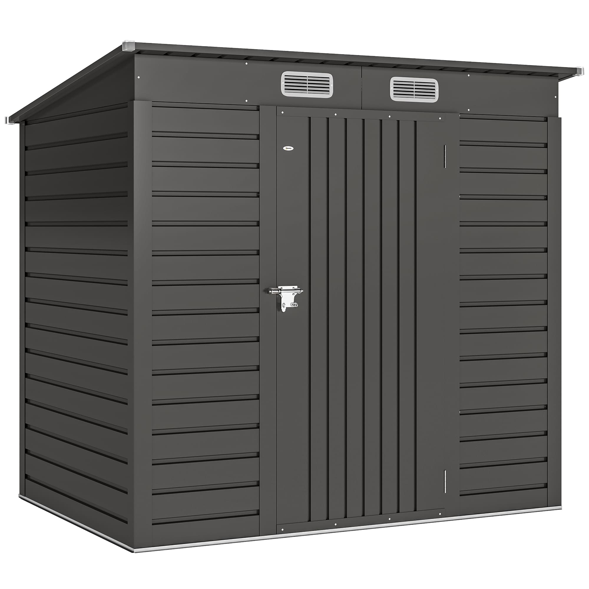 Outsunny Abri de jardin 2,3m2 - pour Outils - cabanon Porte verrouillable - dim. 191L x 130P x 166,5-183H cm - acier