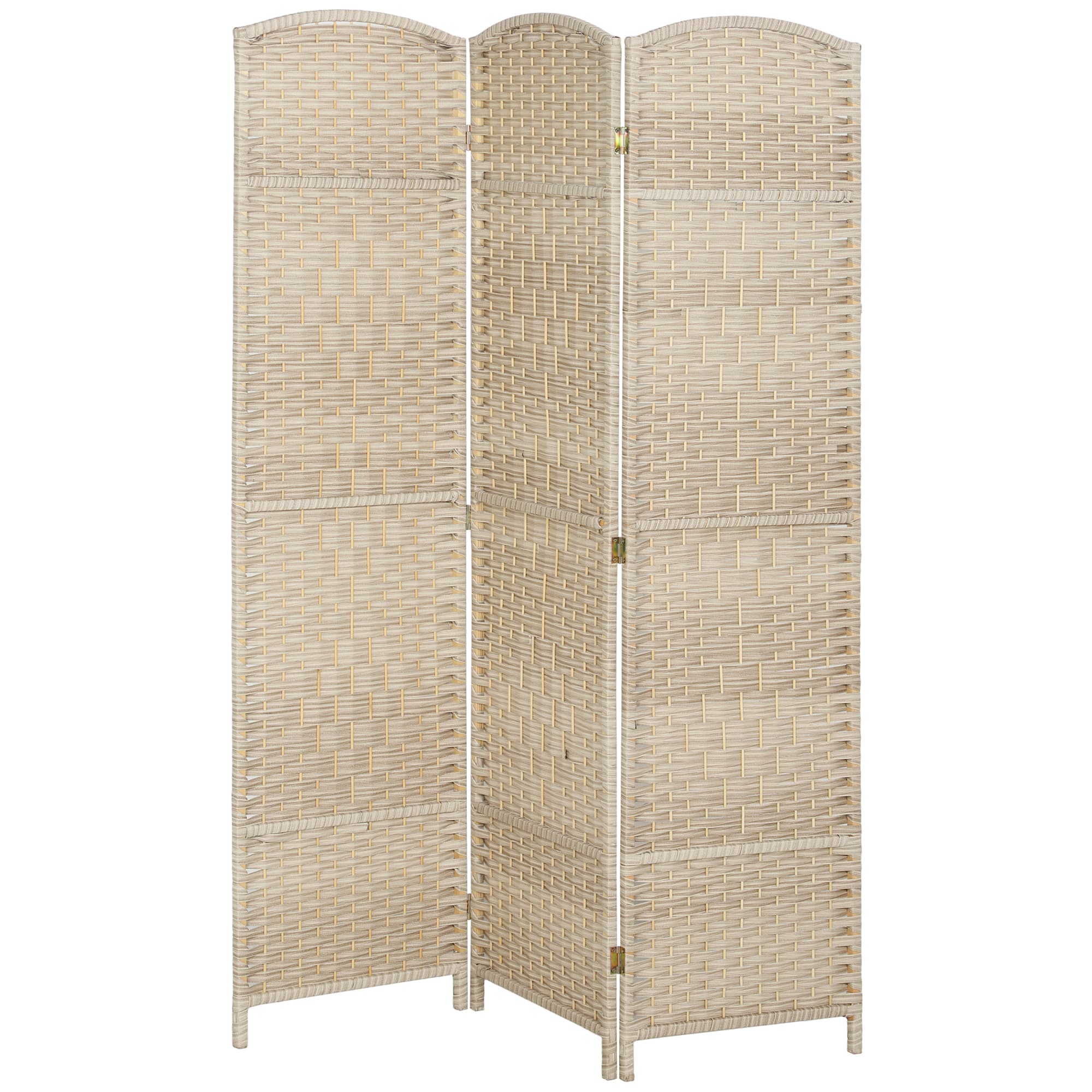 HOMCOM Paravent intérieur en bois 3 panneaux séparateur de pièce pliable pour salon chambre 135 x 180 cm chêne