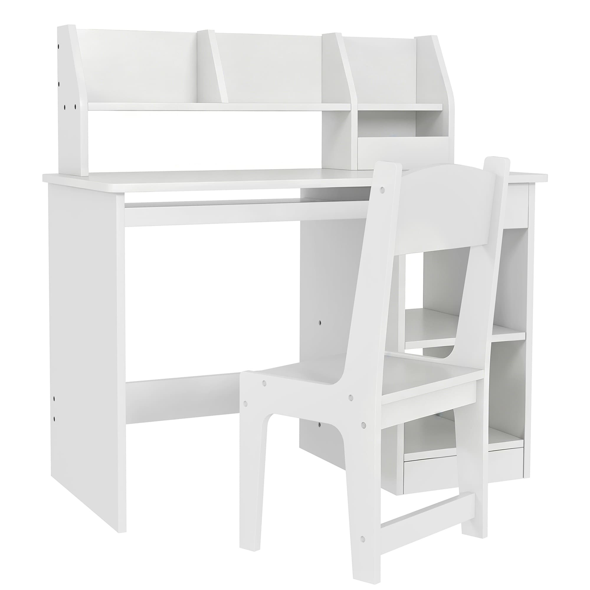 ZONEKIZ Bureau enfant pour 5 à 8 ans en MDF blanc Aosom France