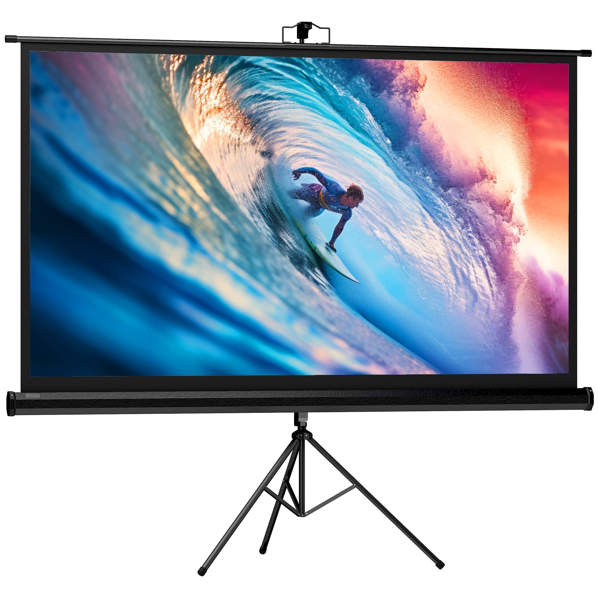HOMCOM Écran de projection 84 pouces avec support trépied hauteur réglable, écran 4K HD 16:9