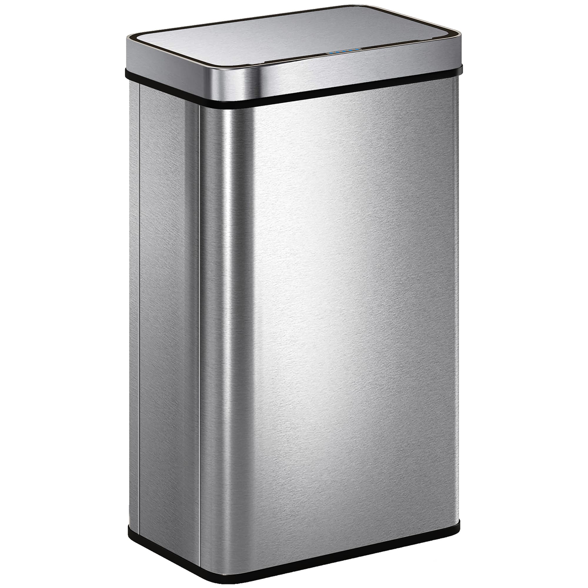 HOMCOM Poubelle à capteur 60 L avec couvercle à fermeture douce, poubelle de cuisine automatique en acier inoxydable, argenté