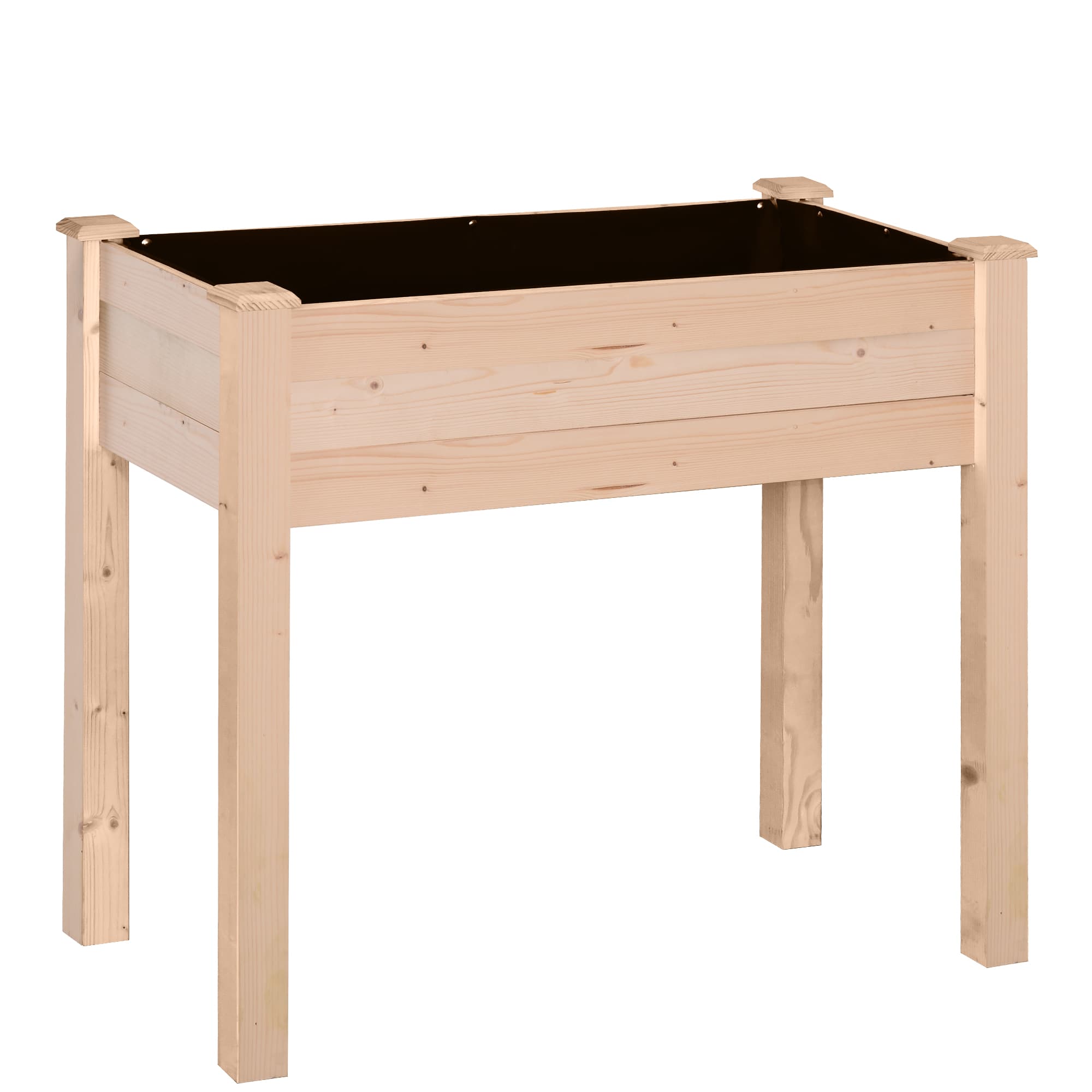 Outsunny Jardinière surélevée en Bois, Carré Potager sur Pied surélevé, Trous de Drainage, Tissu non tissé, 86x46x76 bois naturel