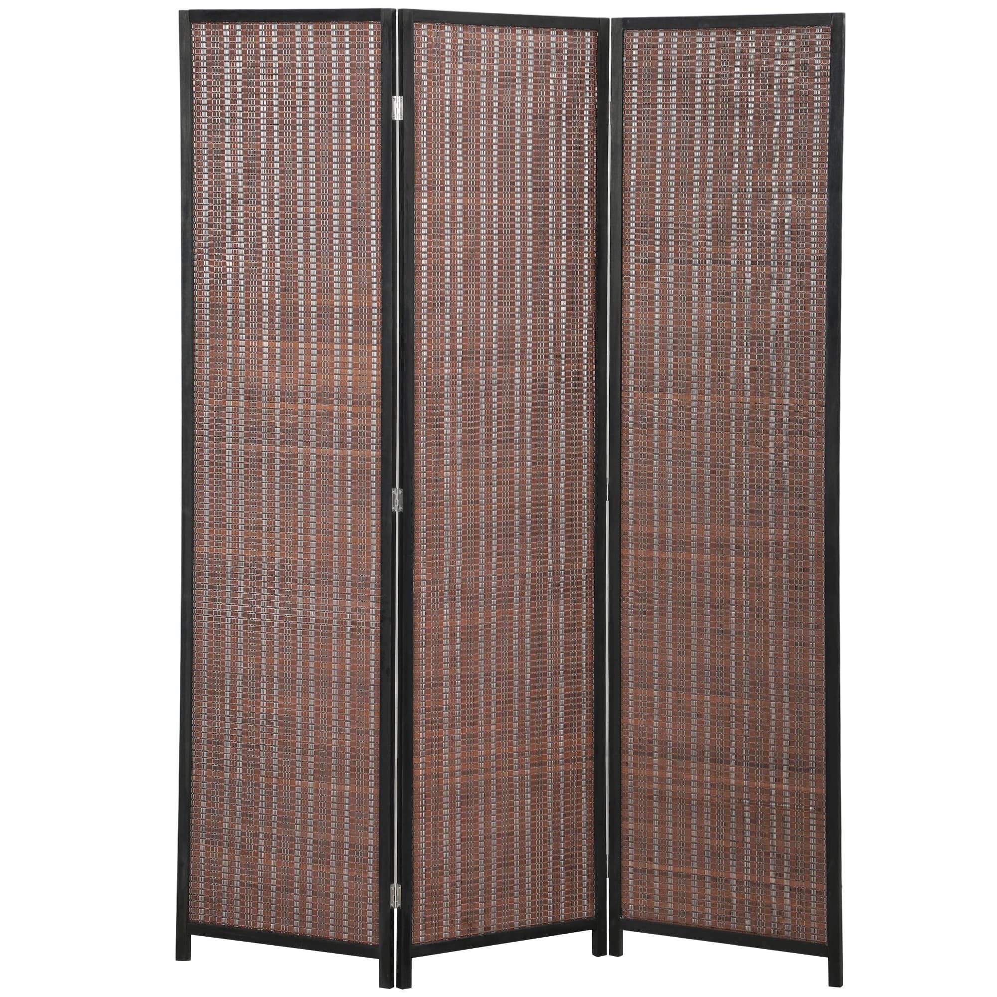 HOMCOM Paravent en bois séparateur de pièce closion de séparation pliable 3 panneaux 135 x 180 cm marron