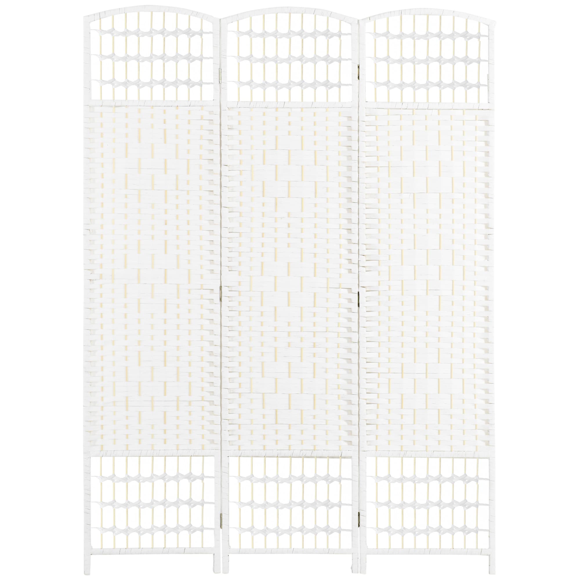 HOMCOM Paravent intérieur en bois séparateur de pièce cloison pliable 3 panneaux 120 x 170 cm blanc