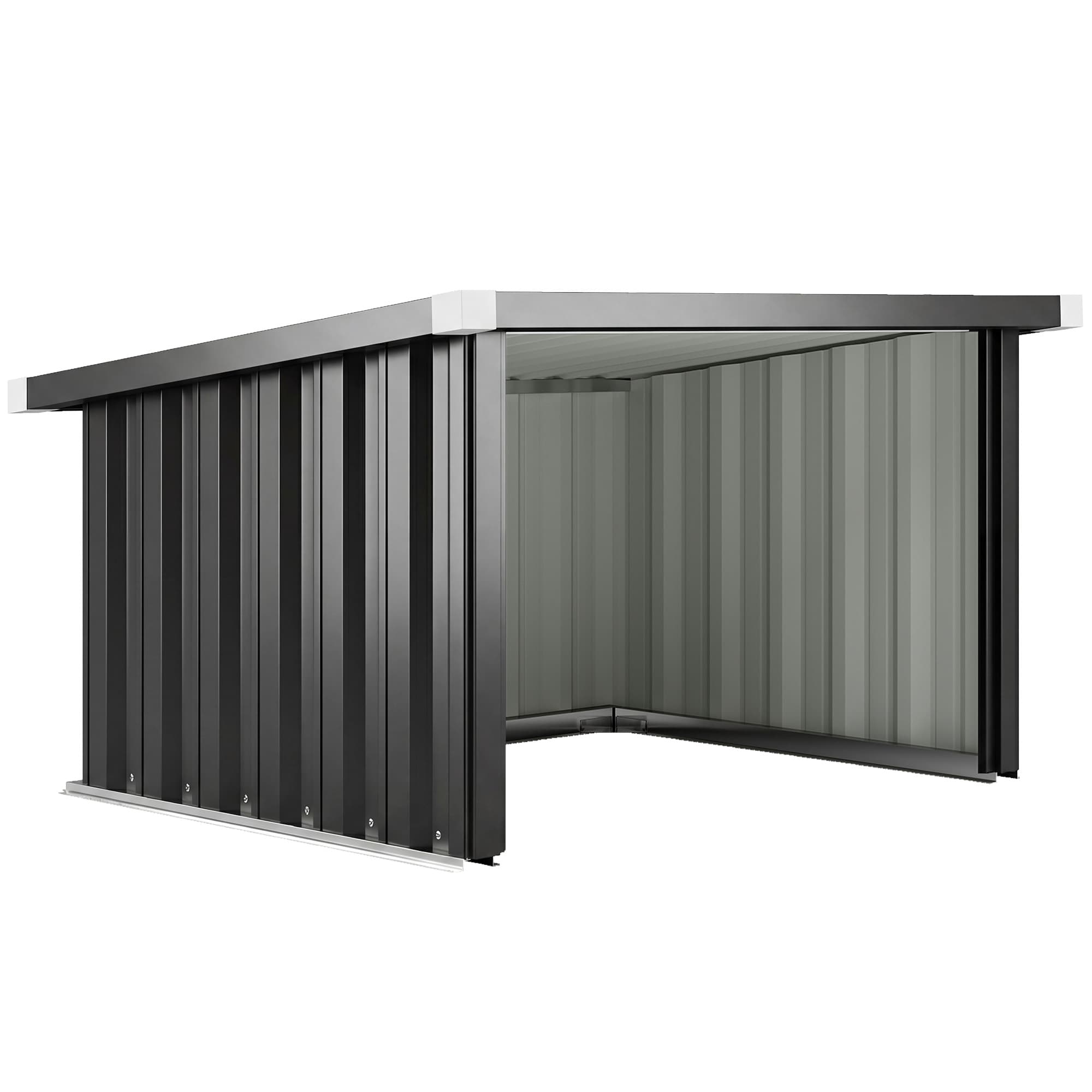 Outsunny Abri Robot Tondeuse Garage pour Robot Tondeuse avec Toit incliné en acier galvanisé, 108 x 86 x 62,5 cm, gris foncé