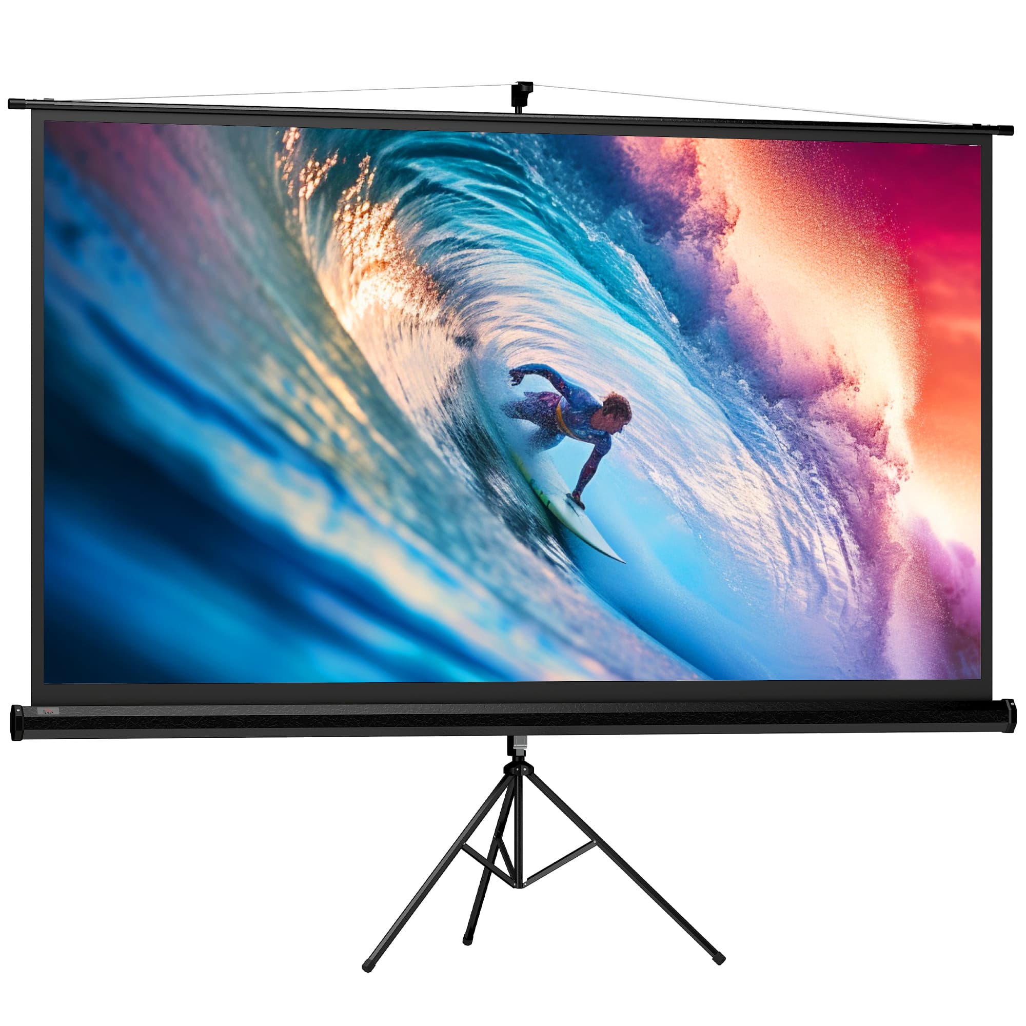 HOMCOM Écran de projection 100 pouces avec support trépied hauteur réglable, écran 4K HD 16:9