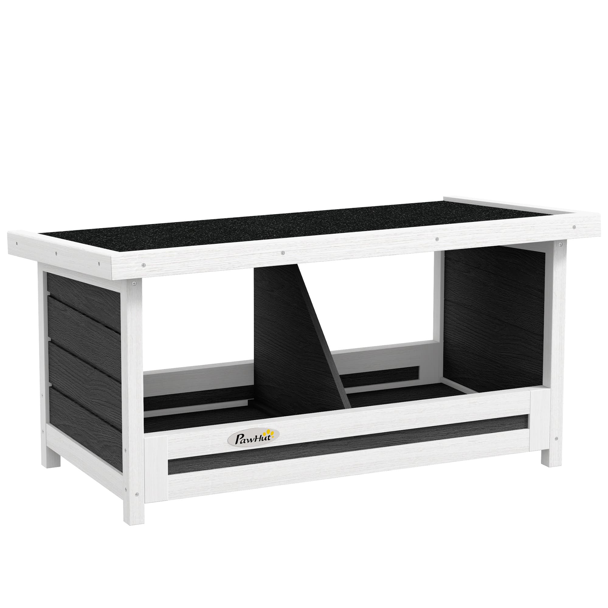 PawHut Pondoir nichoir pour poules 3 emplacements avec toit asphalte structure en bois 66 x 37 x 34 cm gris noir