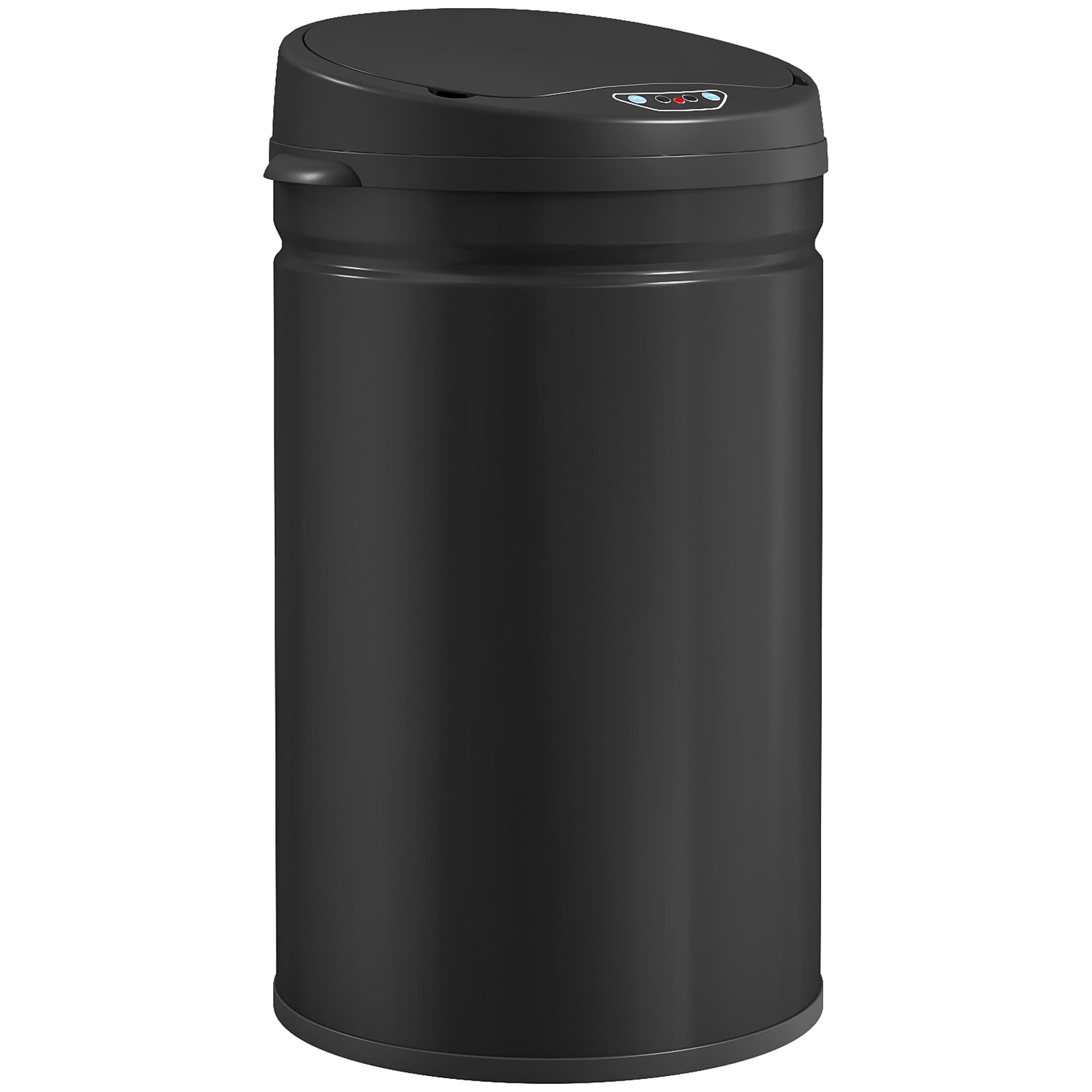 HOMCOM Poubelle cuisine automatique 30L acier inoxydable, poubelle à couvercle à fermeture en douceur, 32x30,5x51cm, noir