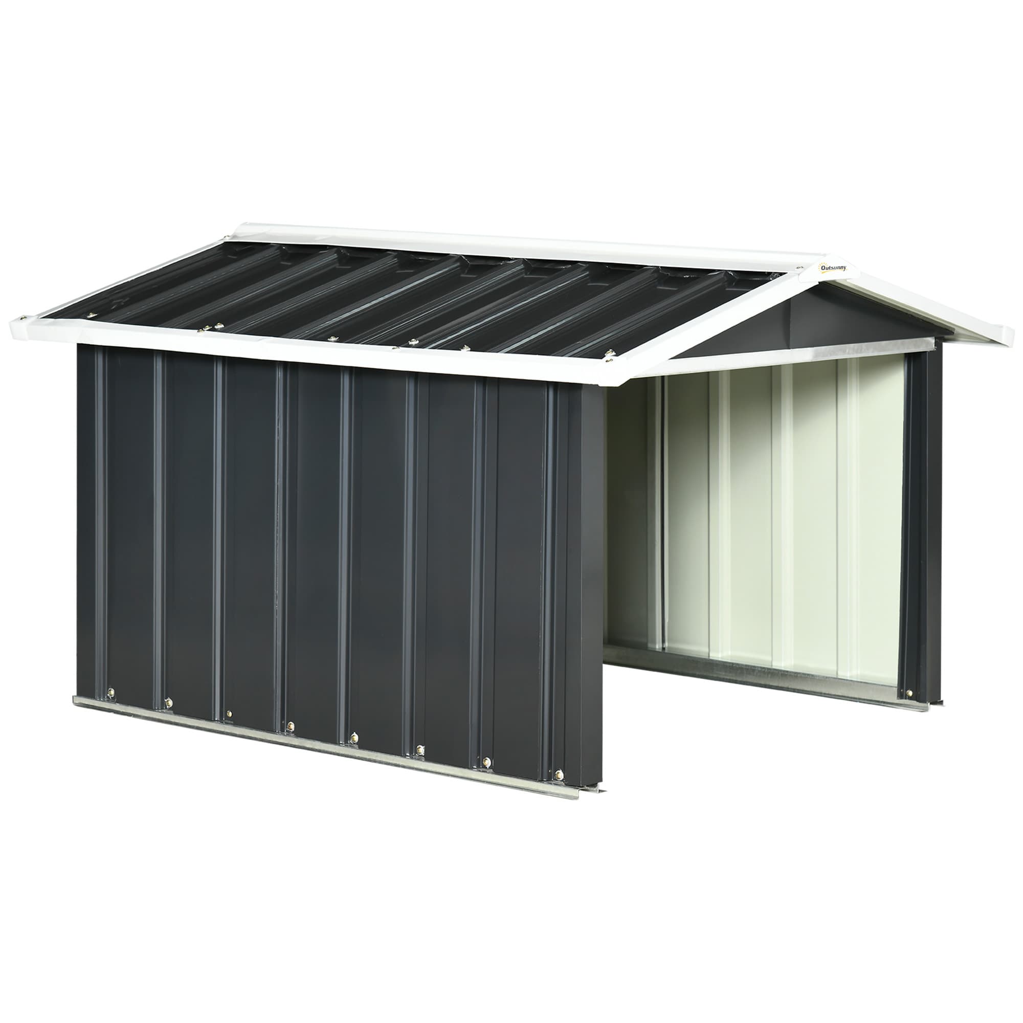 Outsunny Abri de jardin pour tondeuse à gazon robot-tondeuse - garage tondeuse robot - tôle acier gris