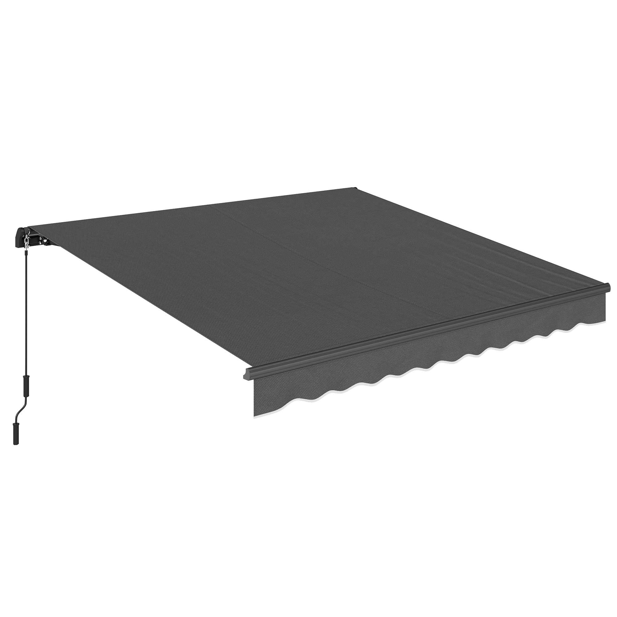 Outsunny Store banne manuel 3,5x3m, auvent rétractable inclinaison réglable, manivelle, protection UV résistance à l'eau, gris