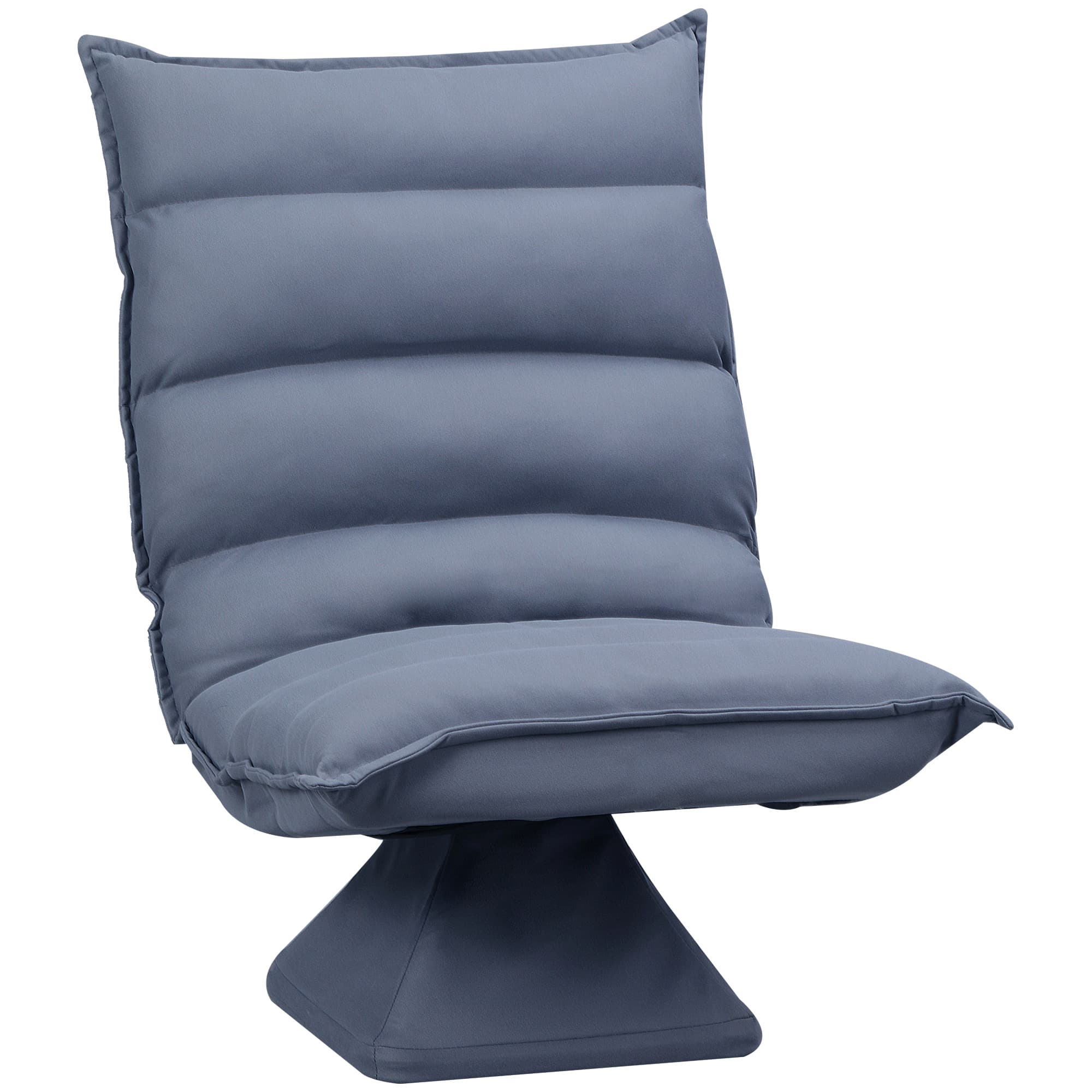 HOMCOM Fauteuil de sol paresseux pivotant 360° avec dossier inclinable design capitonné 62 x 62 x 95 cm gris