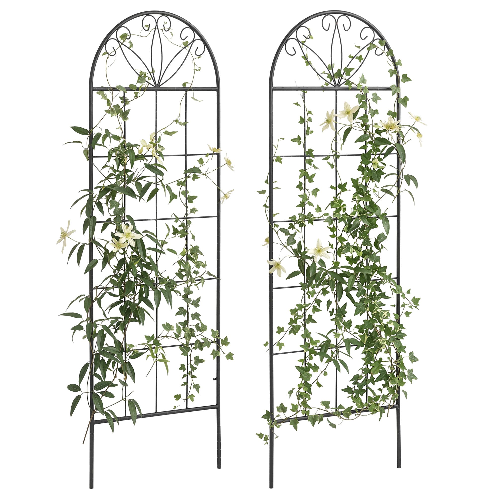 Outsunny Treillis de jardin lot de 2 support pour plantes grimpantes en métal - 51 x 152 cm noir Aosom France