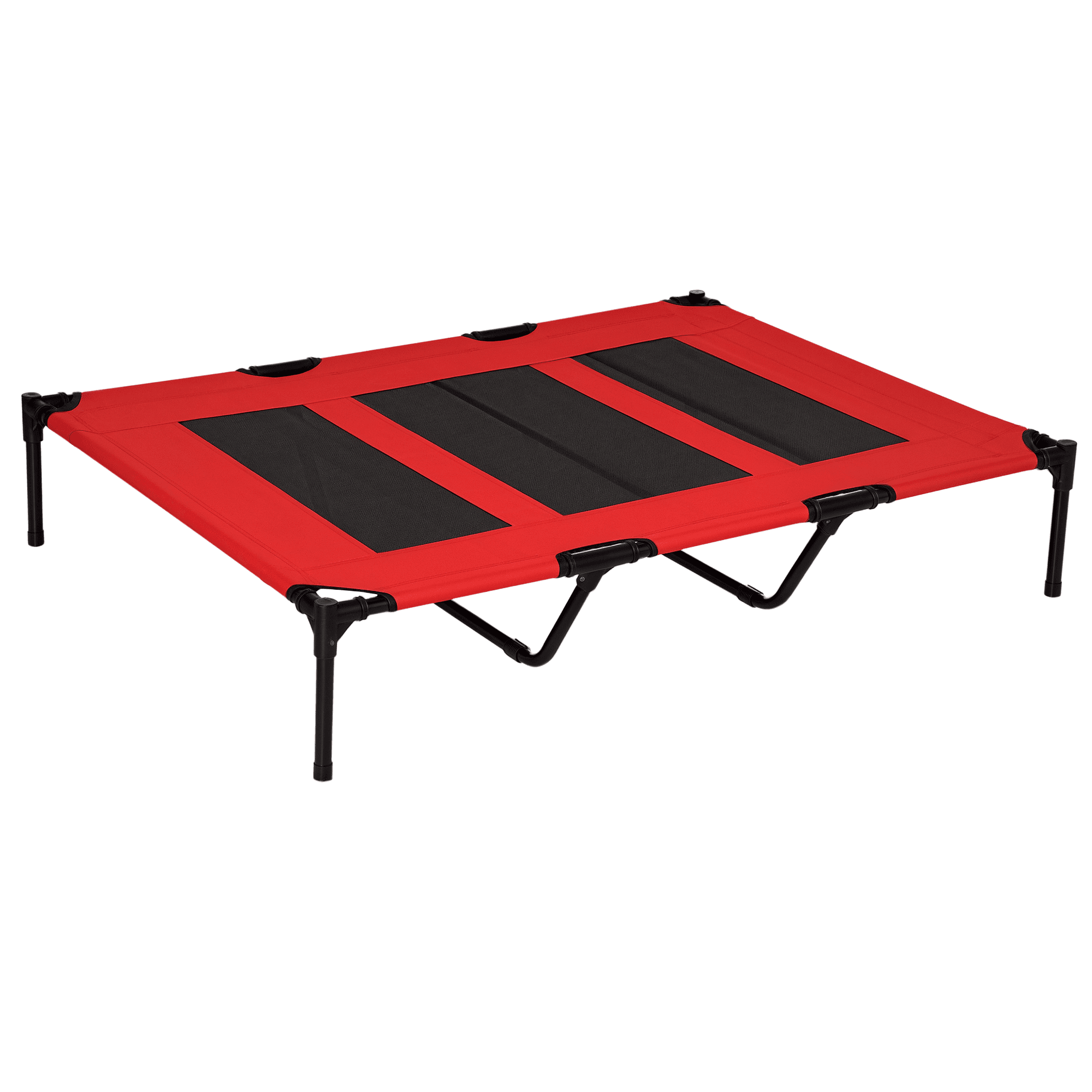 PawHut Lit sur pieds XXL pour chien chat lit de camp animal 122L x 92l x 23H cm rouge