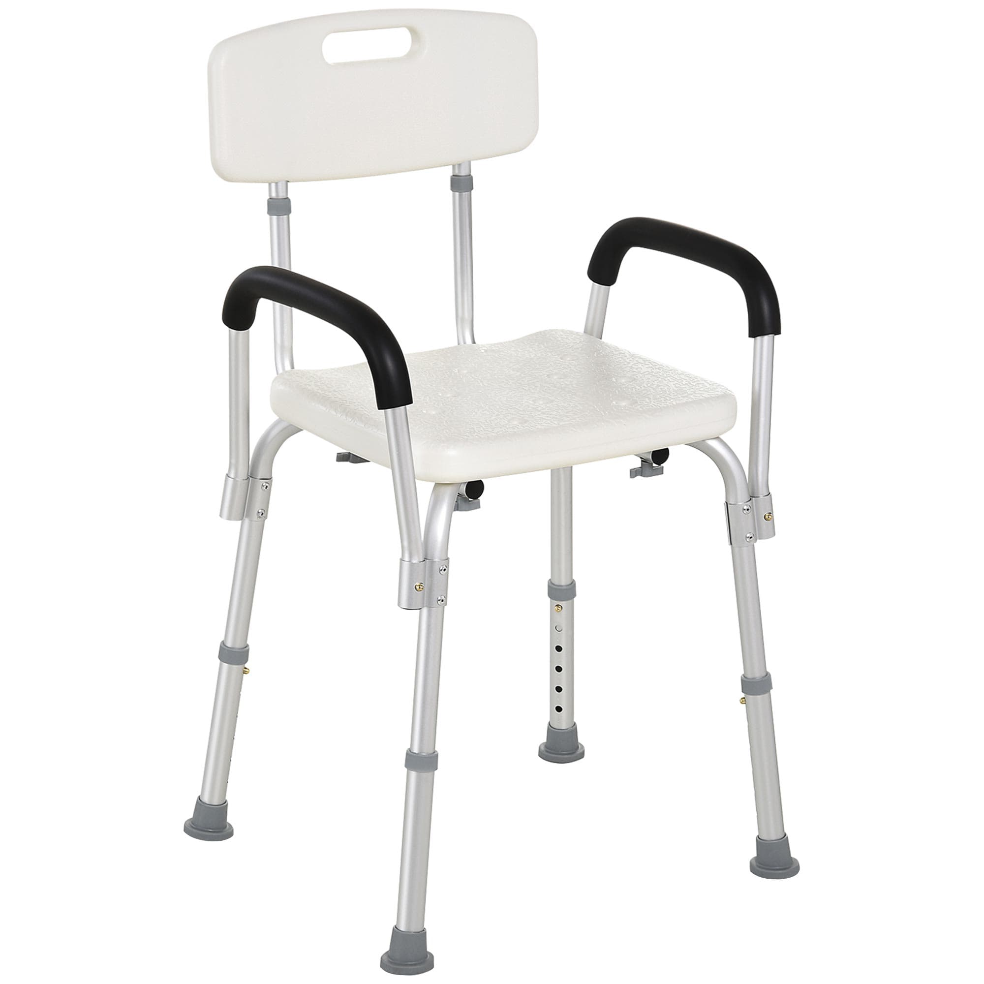 HOMCOM tabouret de douche chaise de bain, avec patins antidérapants, hauteur réglable, charge max. 136 Kg Aosom France