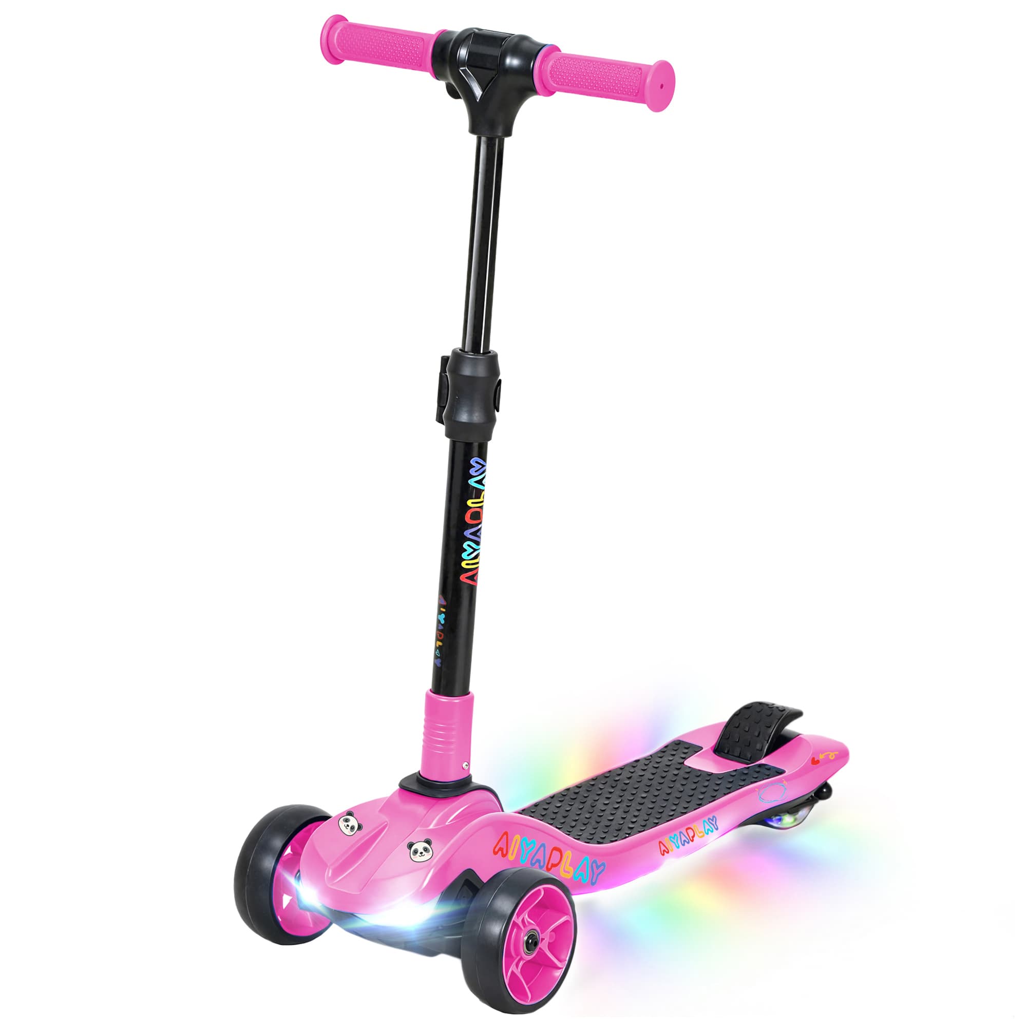 AIYAPLAY Trottinette électrique pour enfants 6+ ans, pliable 3 roues démarrage zéro, vitesse maximale 8 km/h 64 x 29 x 83 cm rose