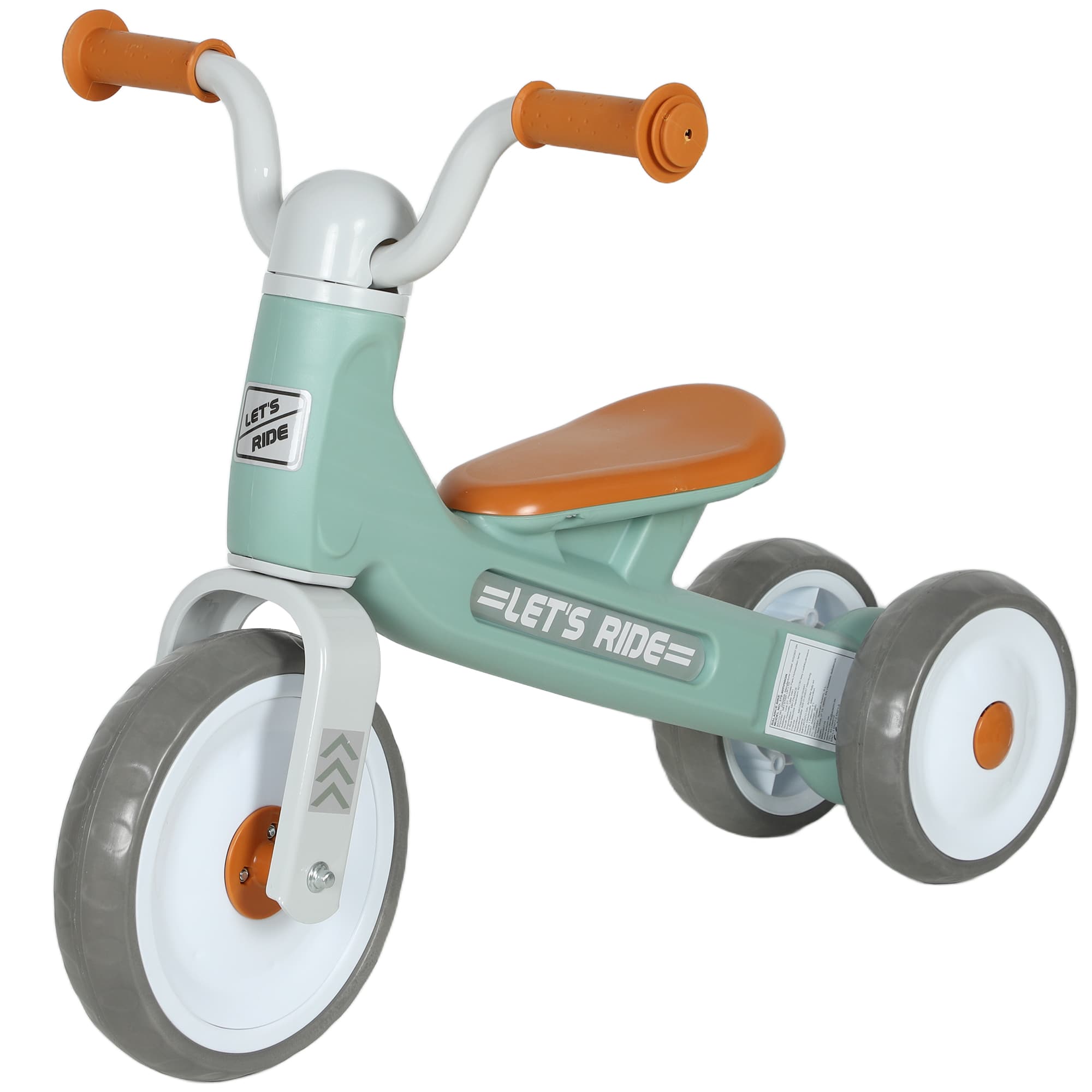 AIYAPLAY Draisienne bébé 1-3 ans jusqu'à 20 kg, vélo enfants sans pédale, 3 roues silencieuses, 69 x 40 x 49 cm, vert