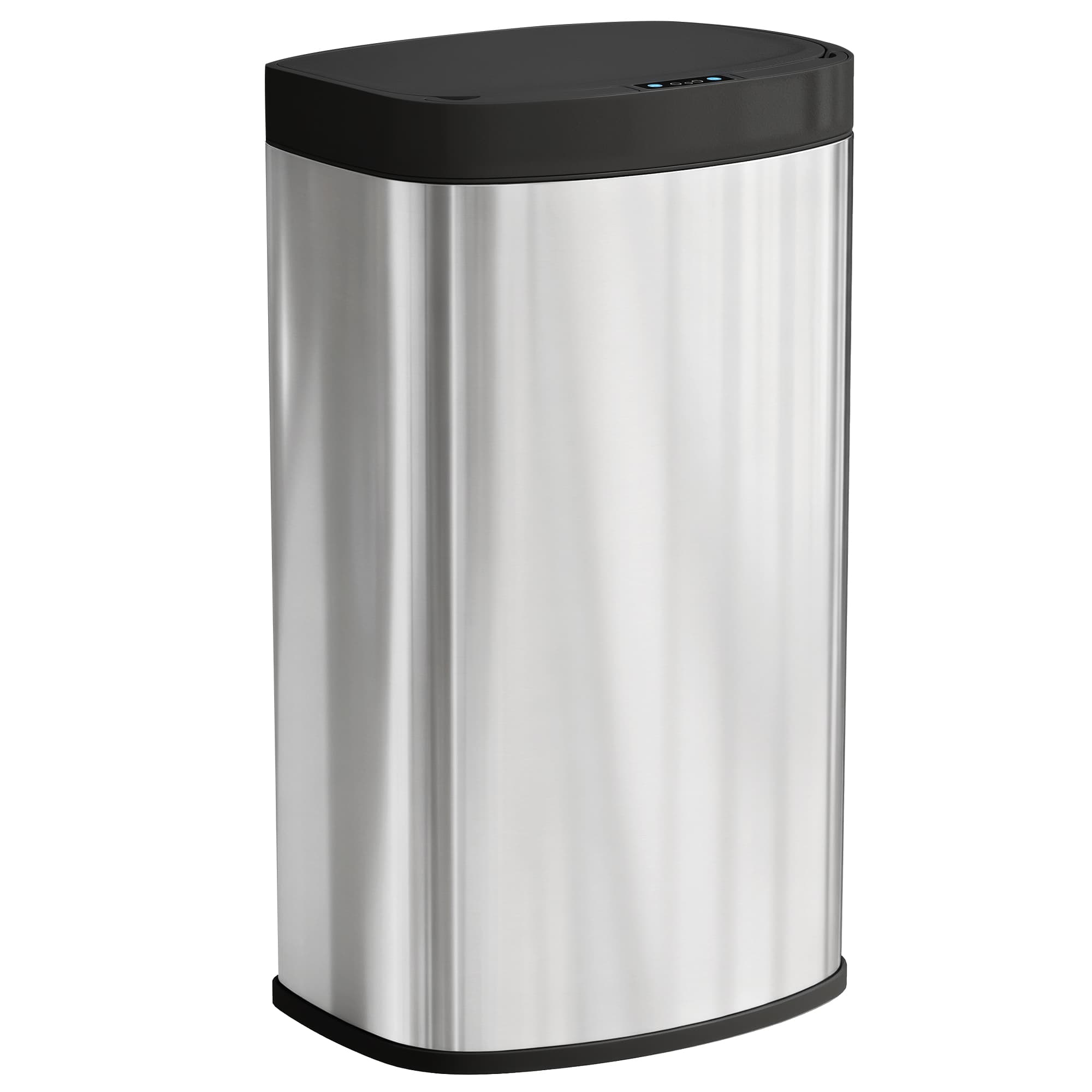 HOMCOM Poubelle cuisine automatique 55L en acier inoxydable, poubelle à couvercle à fermeture en douceur, 38x28,5x69cm, argent