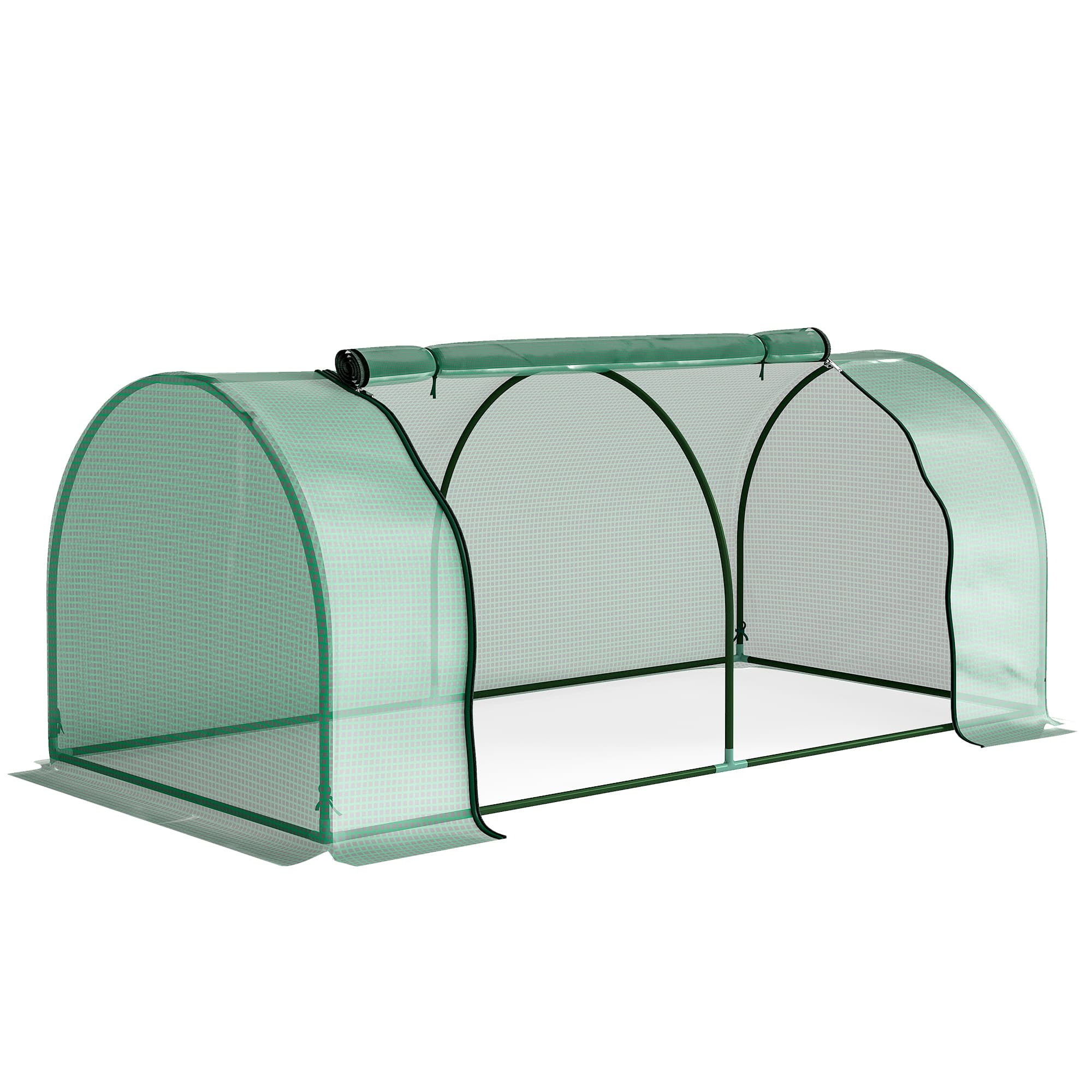 Outsunny Serre de jardin mini serre serre à tomates 2 x 1 x 0,8 m porte zippée bâche PE acier vert