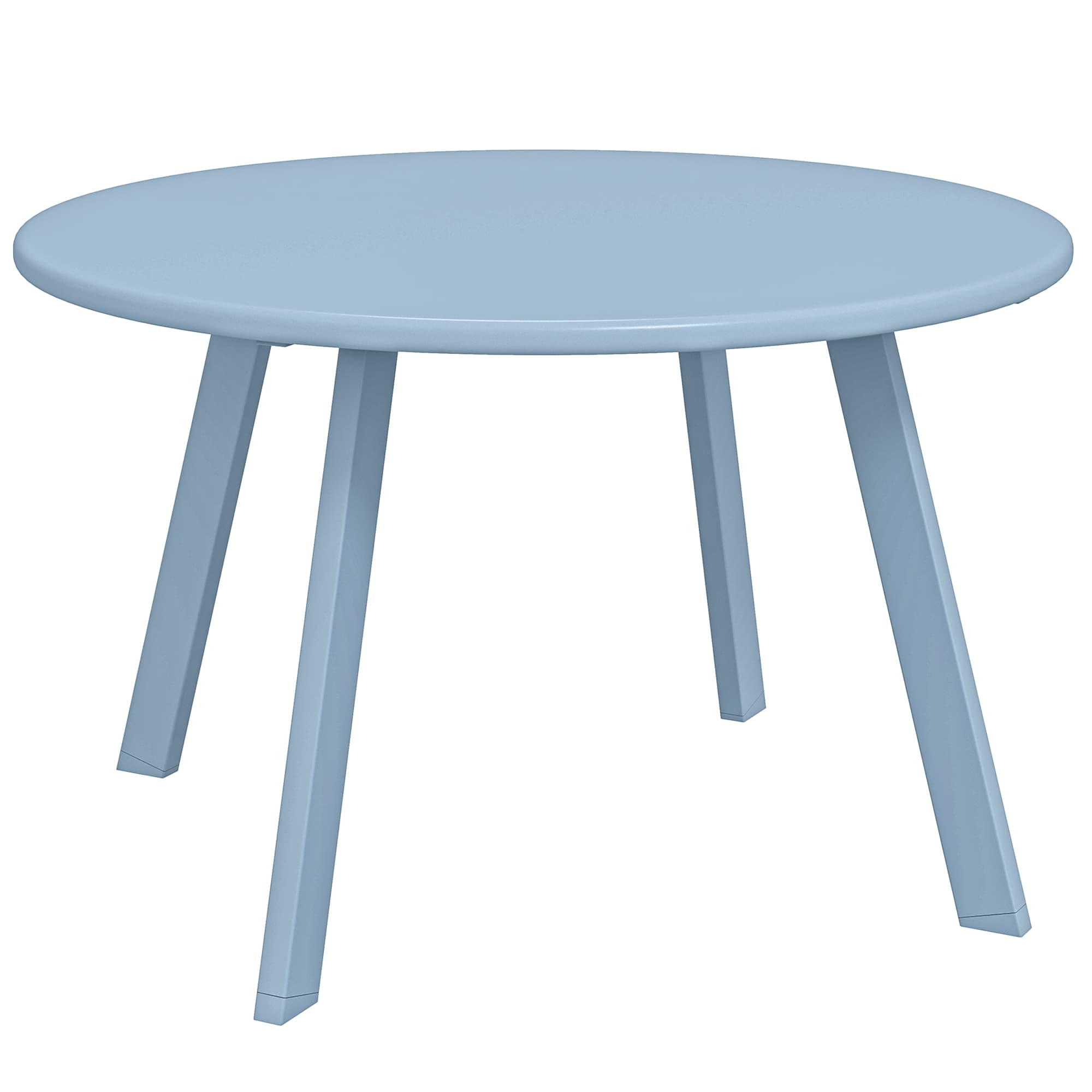 Outsunny Petite table basse ronde, table d'appoint avec patins antidérapants, cadre en métal, pour jardin, Ø 70 x 42 cm, bleu