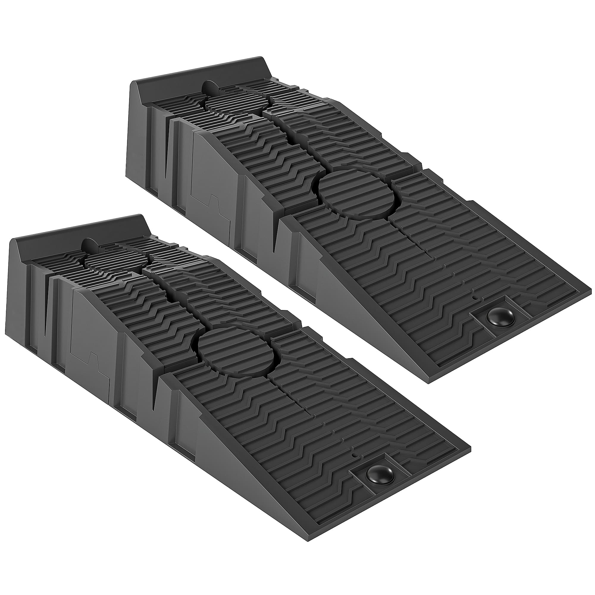 DURHAND Rampes de chargement en plastique pour voiture rampes accès 2 pièces capacité de 2,5 tonnes 91 x 30 x 21 cm noir