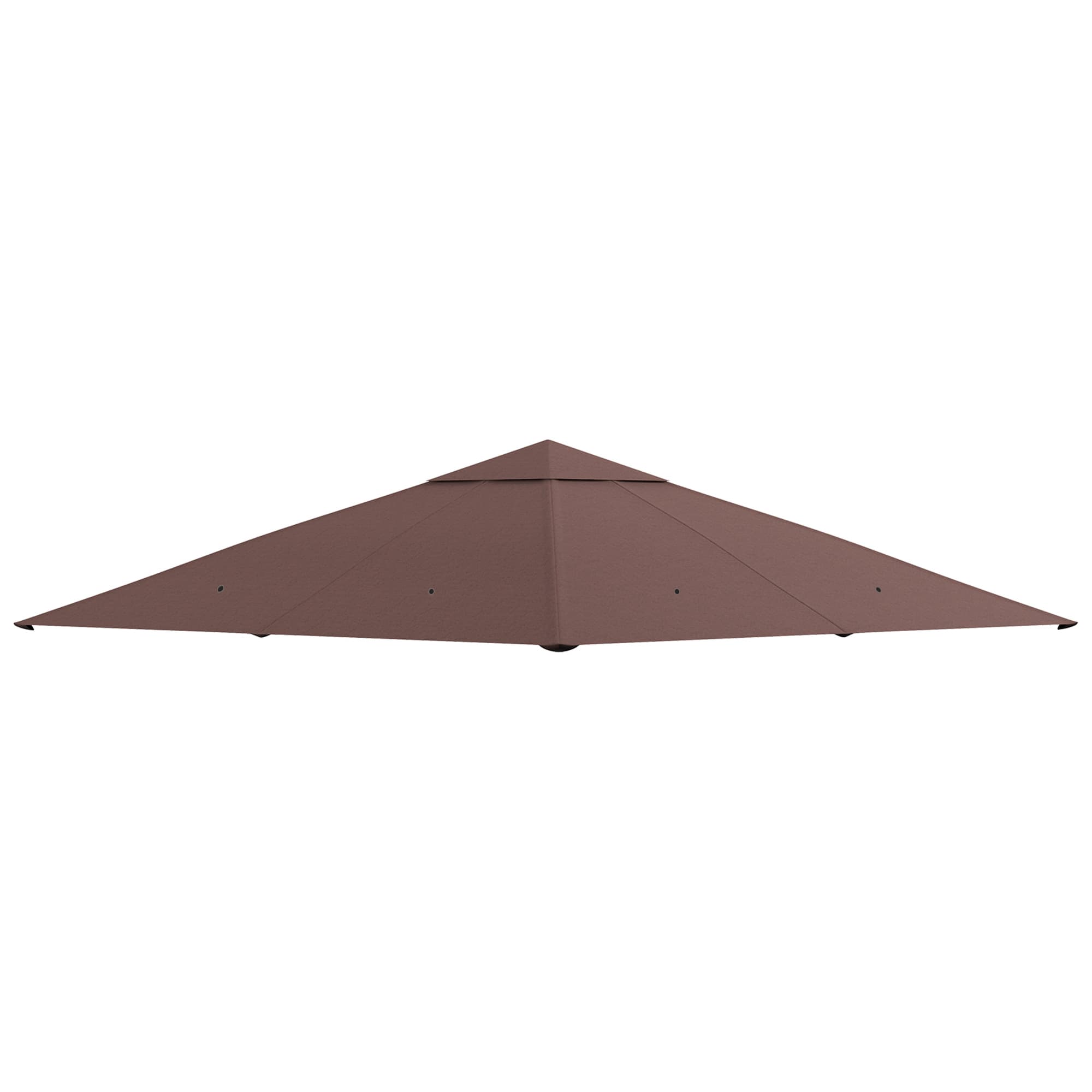 Outsunny Toile de rechange toit de remplacement gazebo de jardin tissu polyester haute densité 180 g/m2 anti-UV 3 x 3 m café