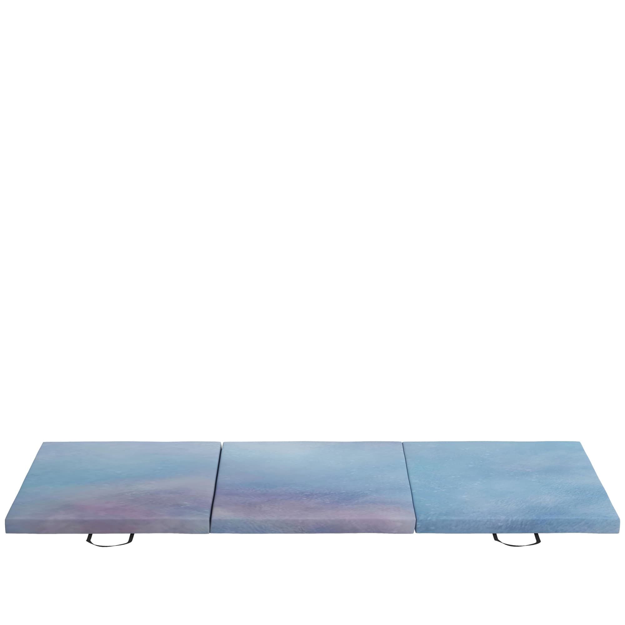 HOMCOM Tapis de gymnastique yoga pilates fitness pliable en 3 panneaux avec poignées revêtement synthétique 180 x 60 x 5cm gris