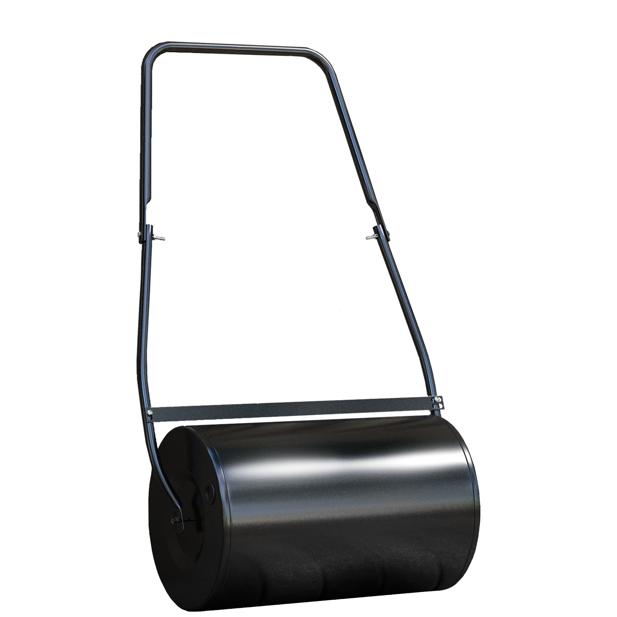 DURHAND Rouleau à gazon, rouleau de jardin, remplissable avec 38 L d'eau ou de sable, 60 x 32 x 105 cm, noir