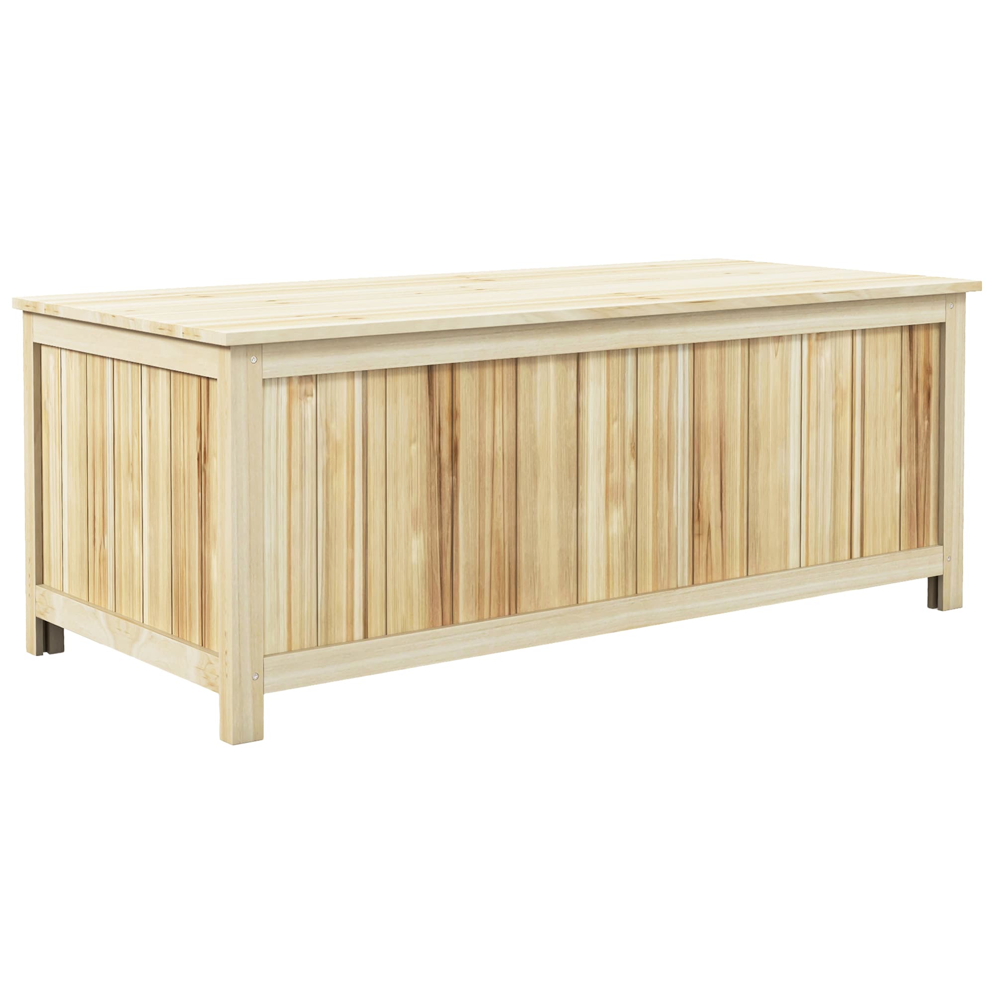 Outsunny Coffre de rangement jardin en bois 172L avec vérins, pour l'extérieur - 120L x 55l x 45H cm
