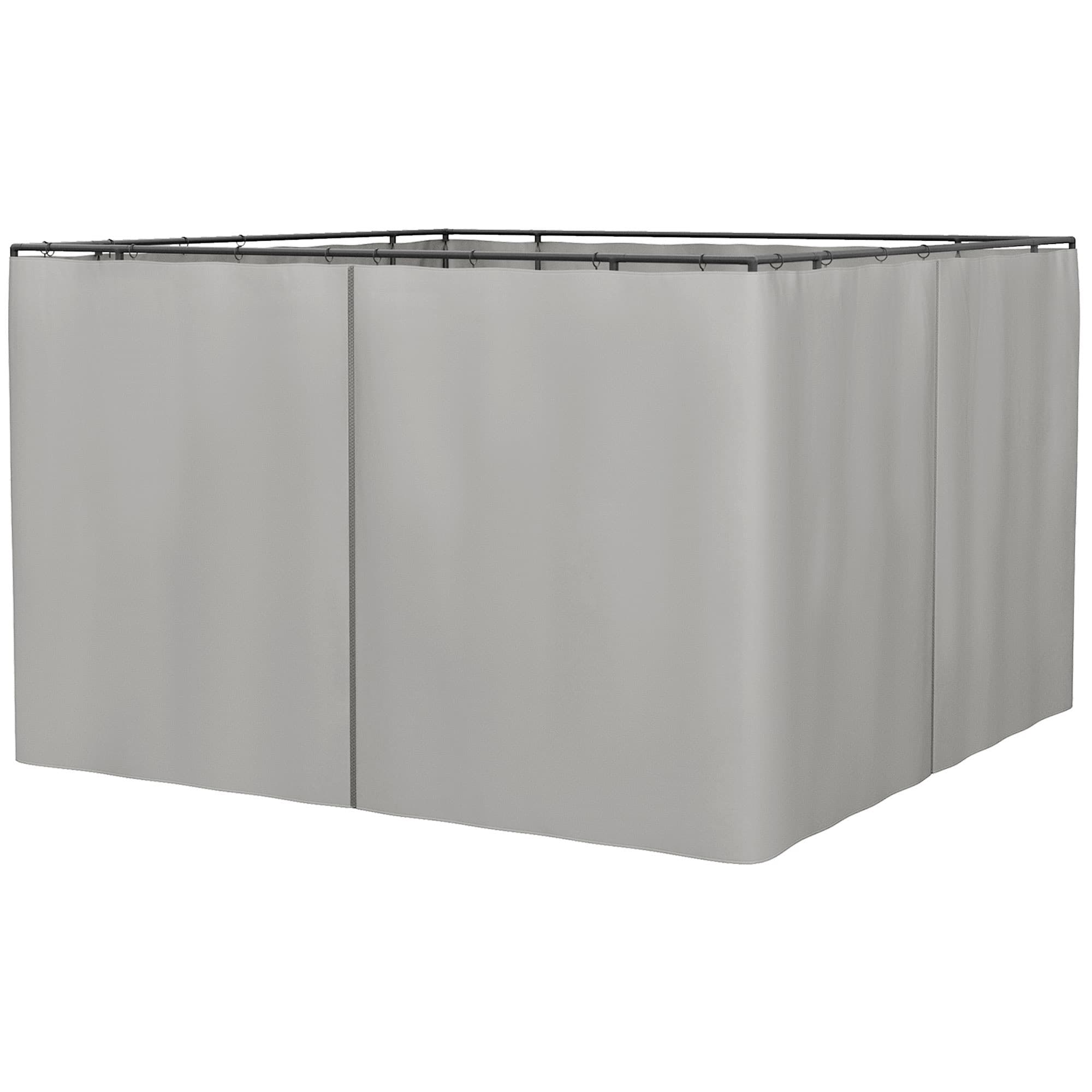 Outsunny 4 parois latérales pour pavillon de jardin tonnelle rigide 300 x 300 cm protéger de la pluie vent soleil gris clair
