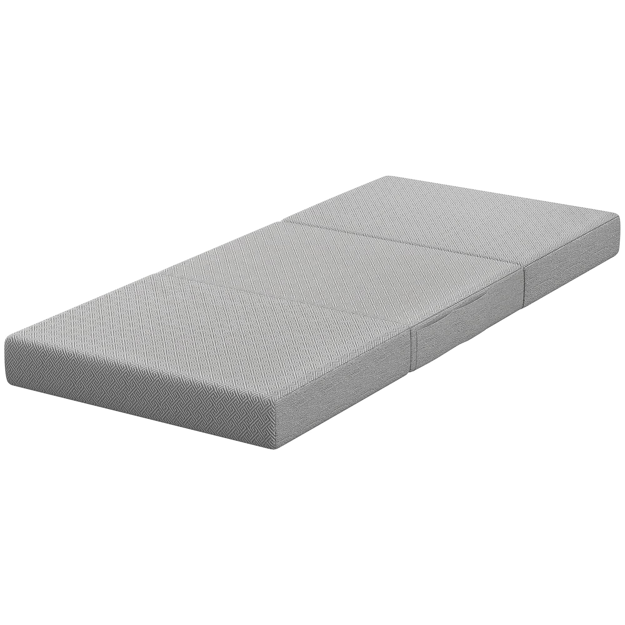 HOMCOM Matelas pliant 200 x 90 cm, matelas pliable 15 cm, matelas de sol portable avec housse lavable, certifié Oeko-Tex