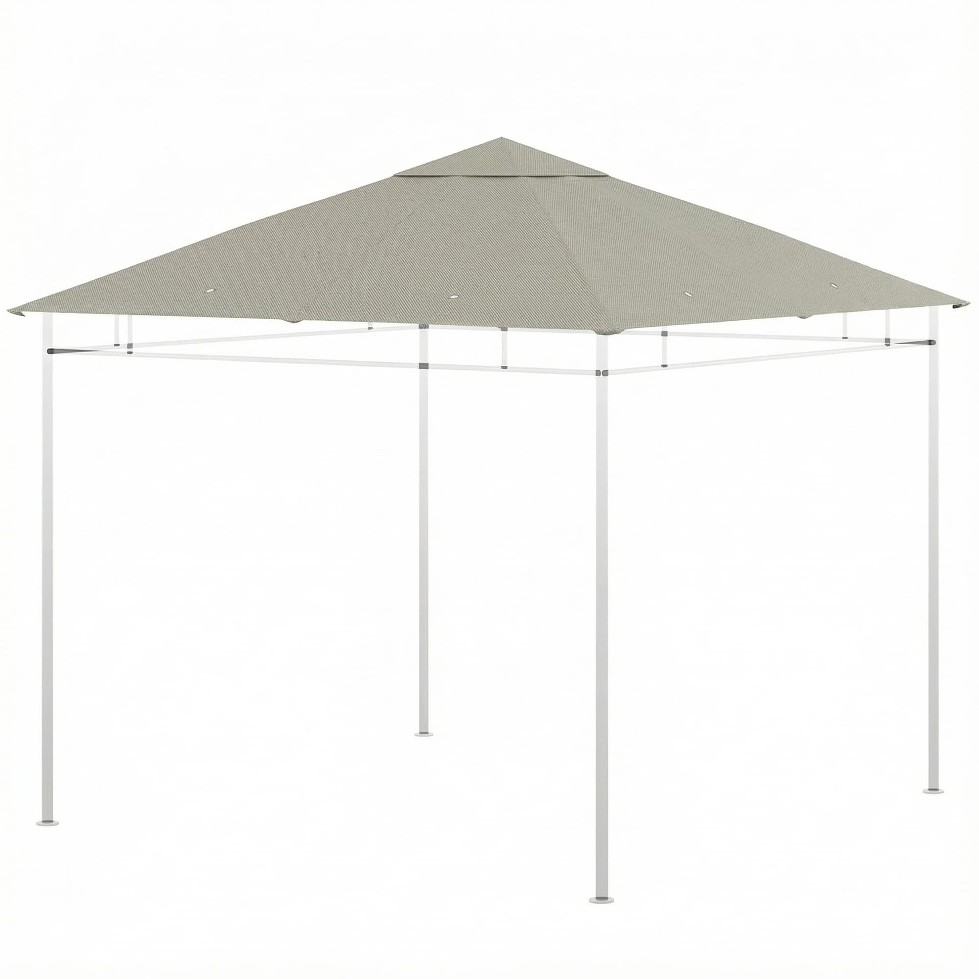 Outsunny Toile de rechange pour pavillon tonnelle tente toit de remplacement gazebo de jardin polyester 180 g/m2 3 x 3 m gris