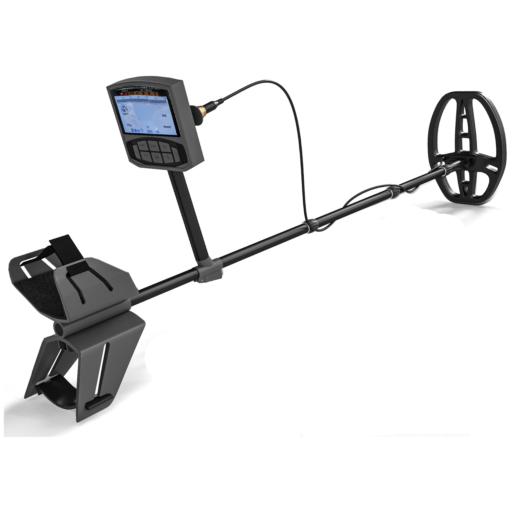Outsunny Détecteur de métaux professionnel pour adultes 5 modes de détection haute précision IP68 puce DSP avancée LCD gris foncé
