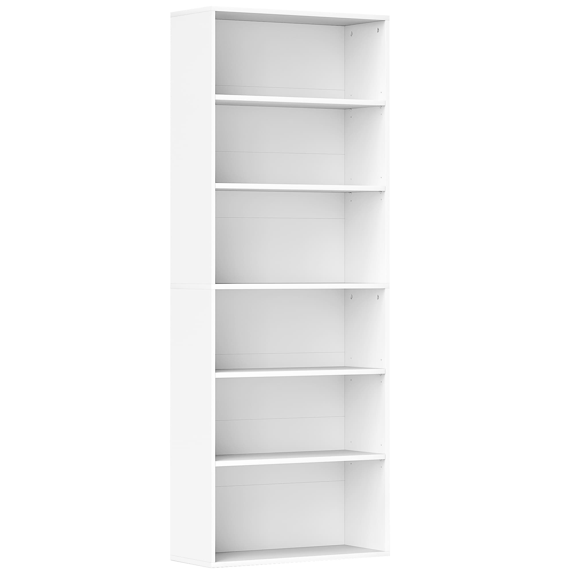 HOMCOM Bibliothèque étagère de rangement 6 niveaux avec étagères réglables pour salon, chambre, bureau, 60x24x158,5cm, blanc