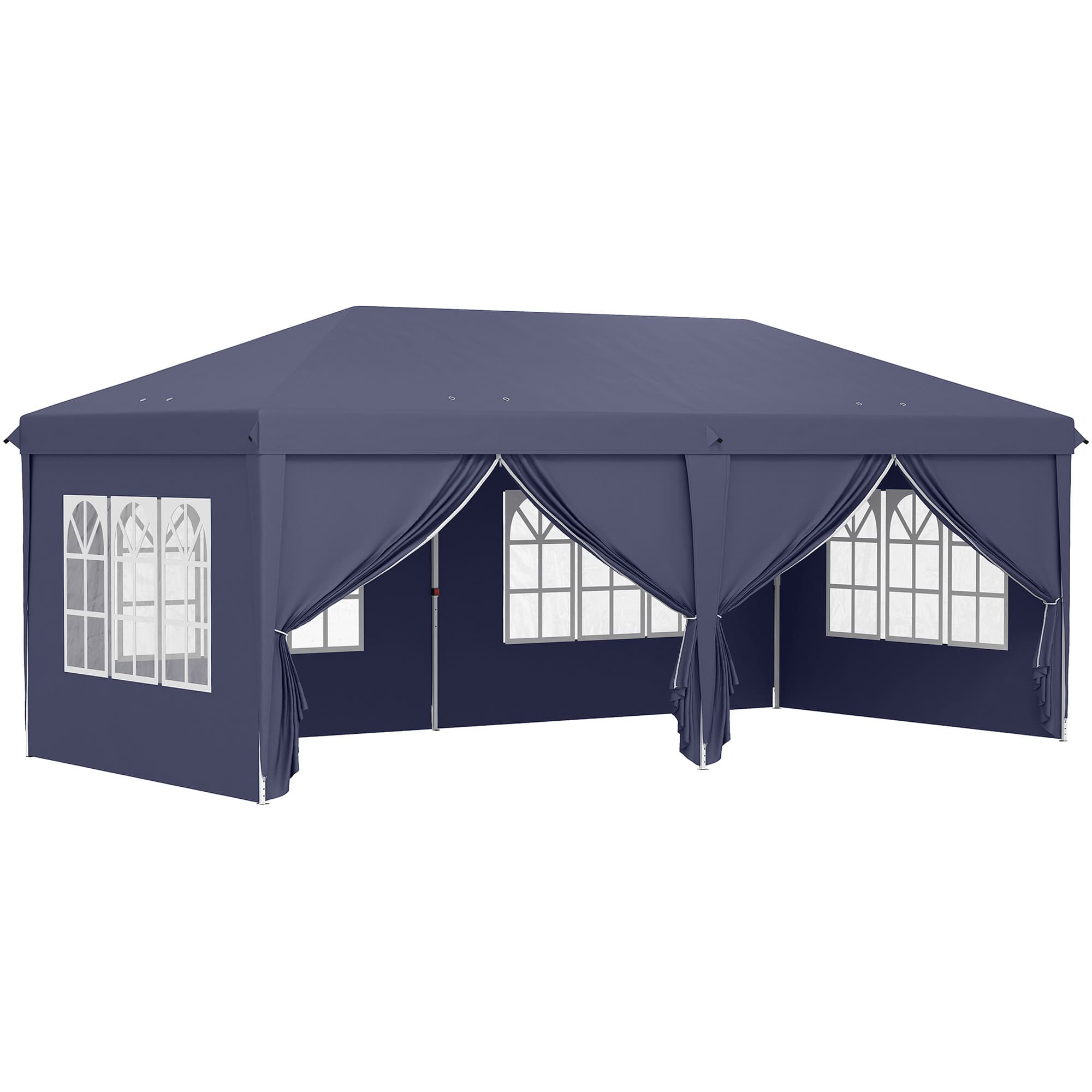 Outsunny Tonnelle barnum pliant pop-up imperméabilisé 6L x 3l x 2,7H m 4 parois latérales amovibles 4 fenêtres sac de transport