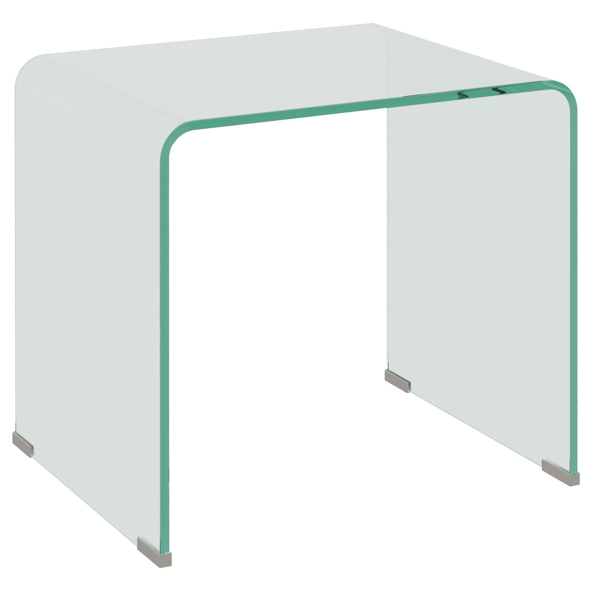 HOMCOM Table basse en verre table de salon rectangulaire design moderne en verre trempé avec bords arrondis sûrs transparent