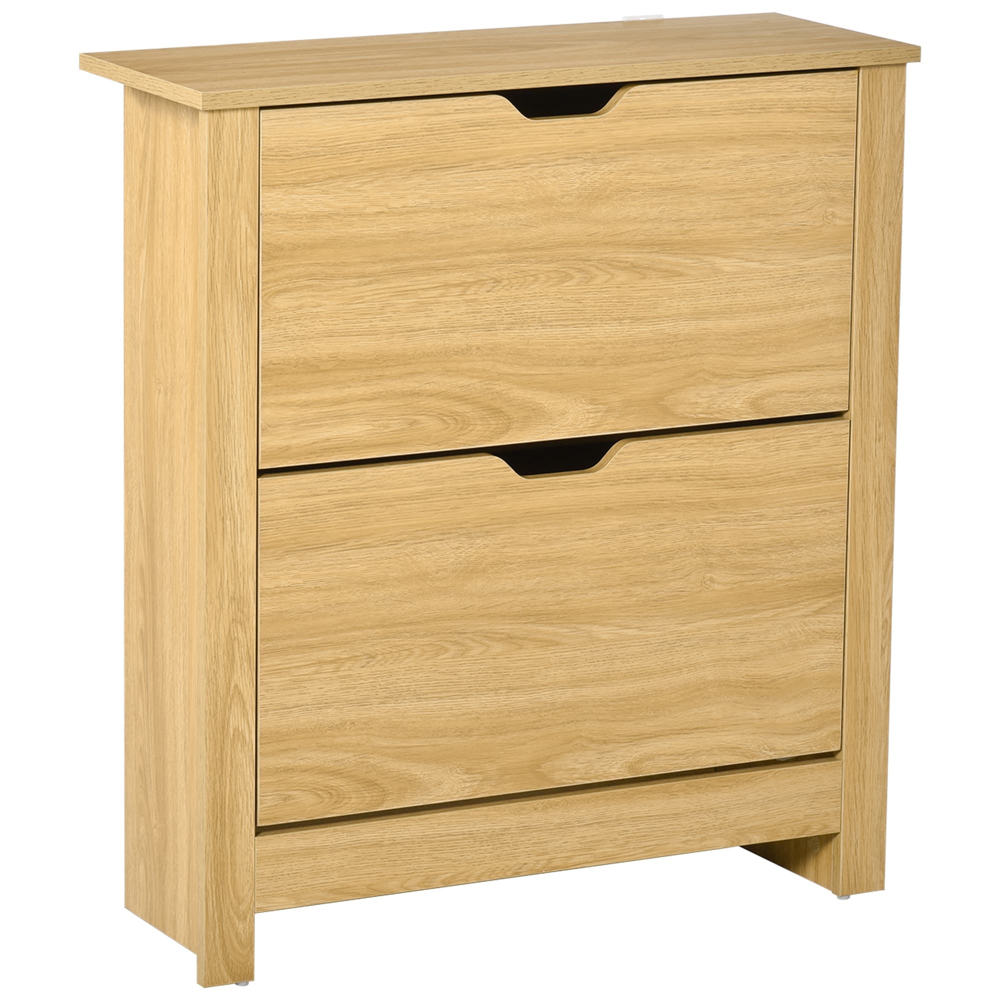 HOMCOM Meuble chaussure entrée, armoire à chaussures meuble d'entrée et couloir - 2 portes abattantes 2 compartiments
