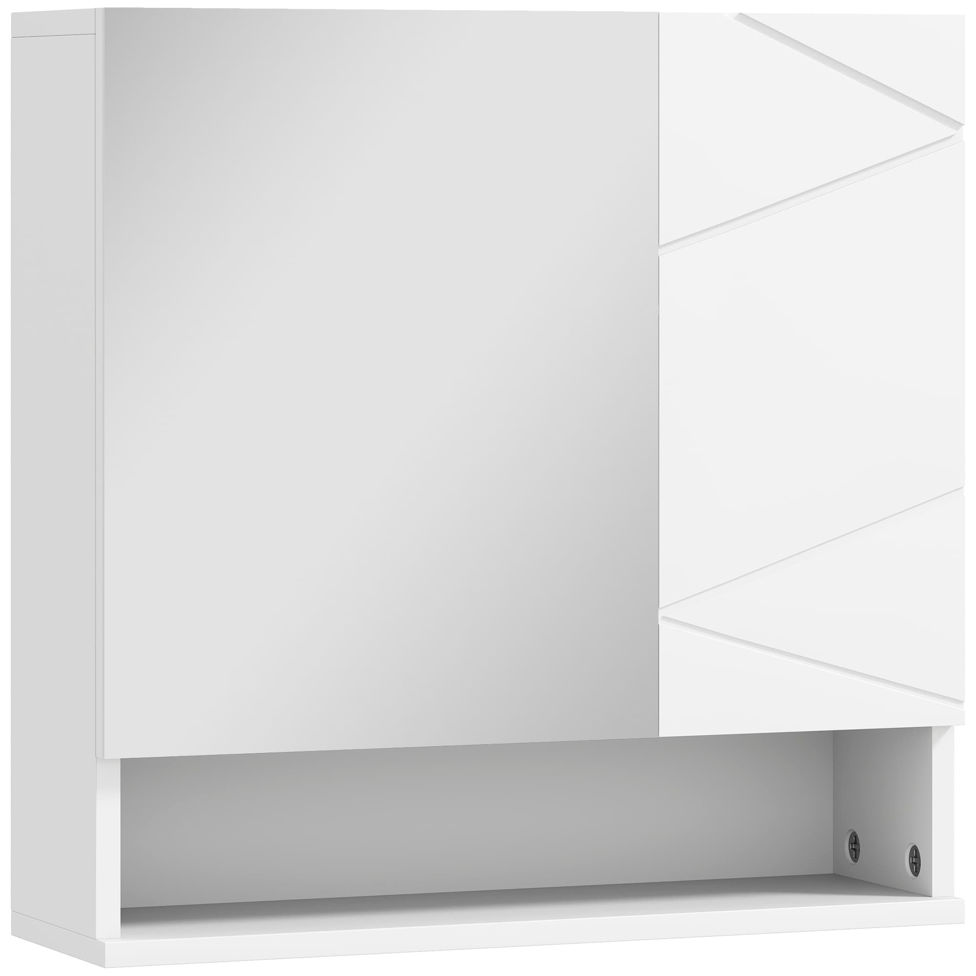 kleankin Armoire murale miroir de salle de bain placard de rangement 2 portes 55 x 17 x 55 cm blanc