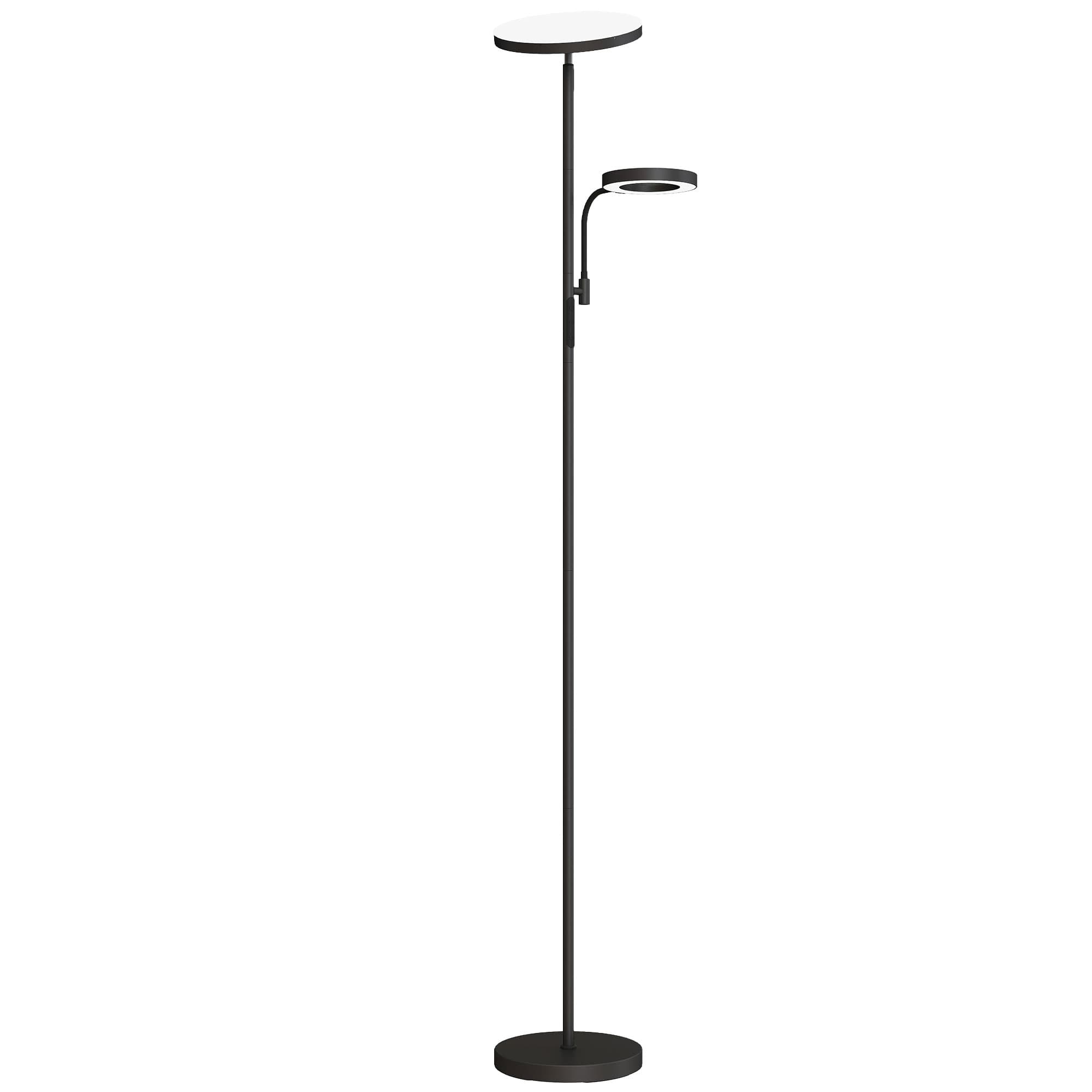 HOMCOM Lampadaire LED 42W dimmable 2700K-6500K 4 couleurs variation continue, 4 modes scène, télécommande et contrôle tactile