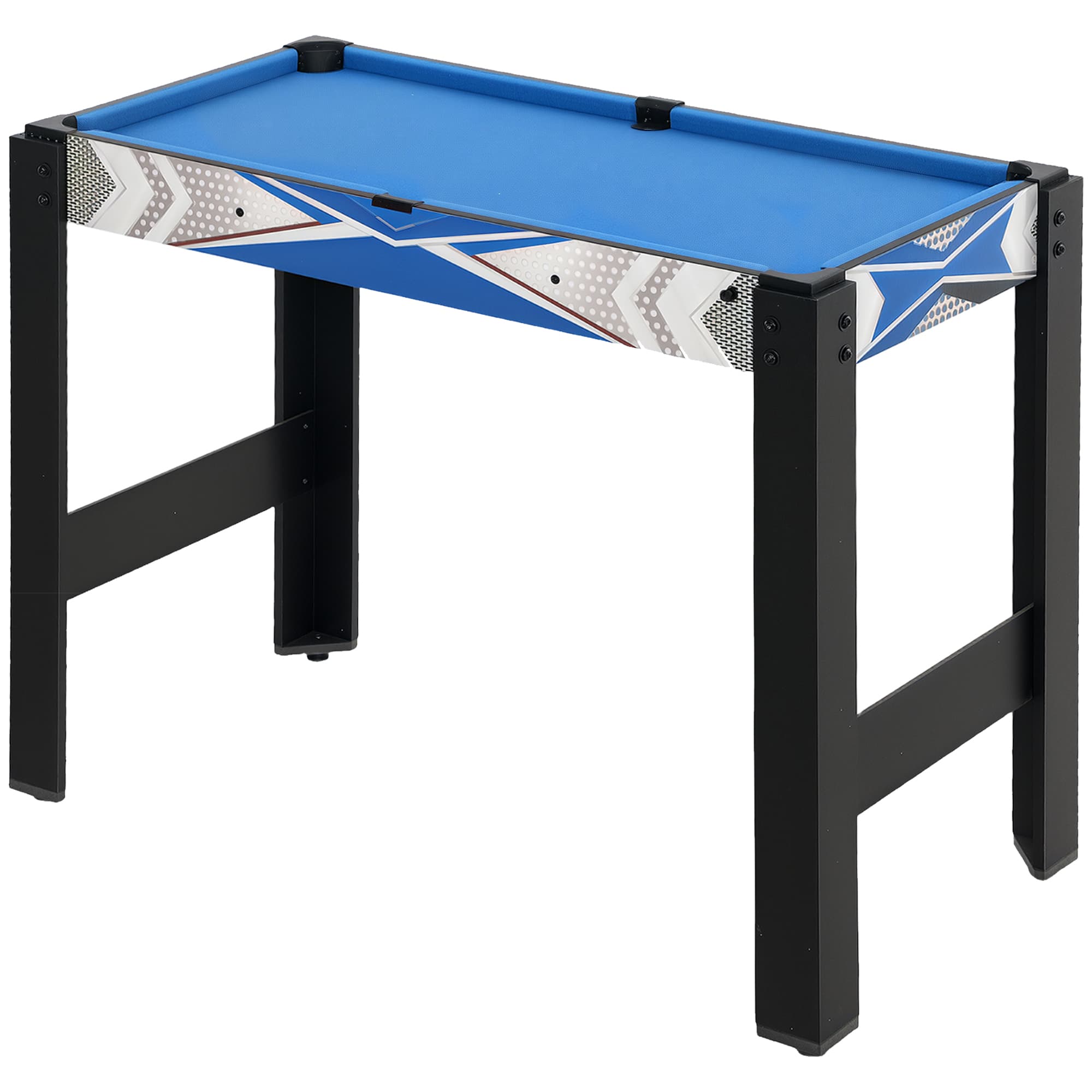 SPORTNOW Table de jeux multifonctions 5 en 1, billard, ping-pong, hockey, jeu d'arcade de basket-ball, arc et flèche, bleu