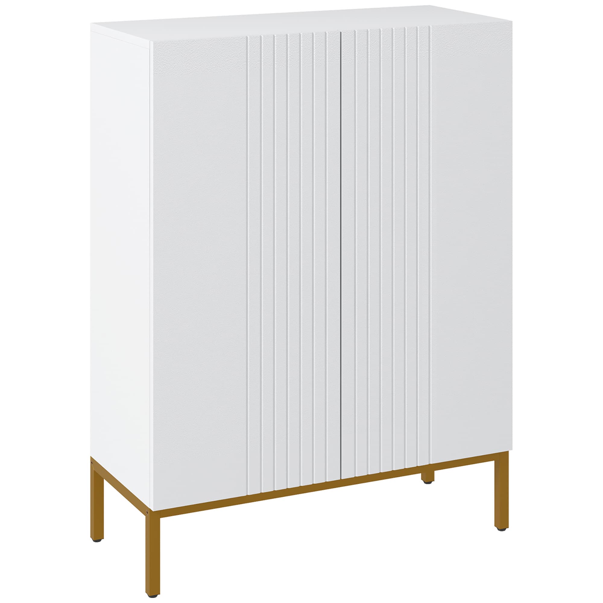 HOMCOM Meuble à chaussures 20 paires, armoire à chaussures moderne avec portes à fermeture douce, étagères réglables, blanc