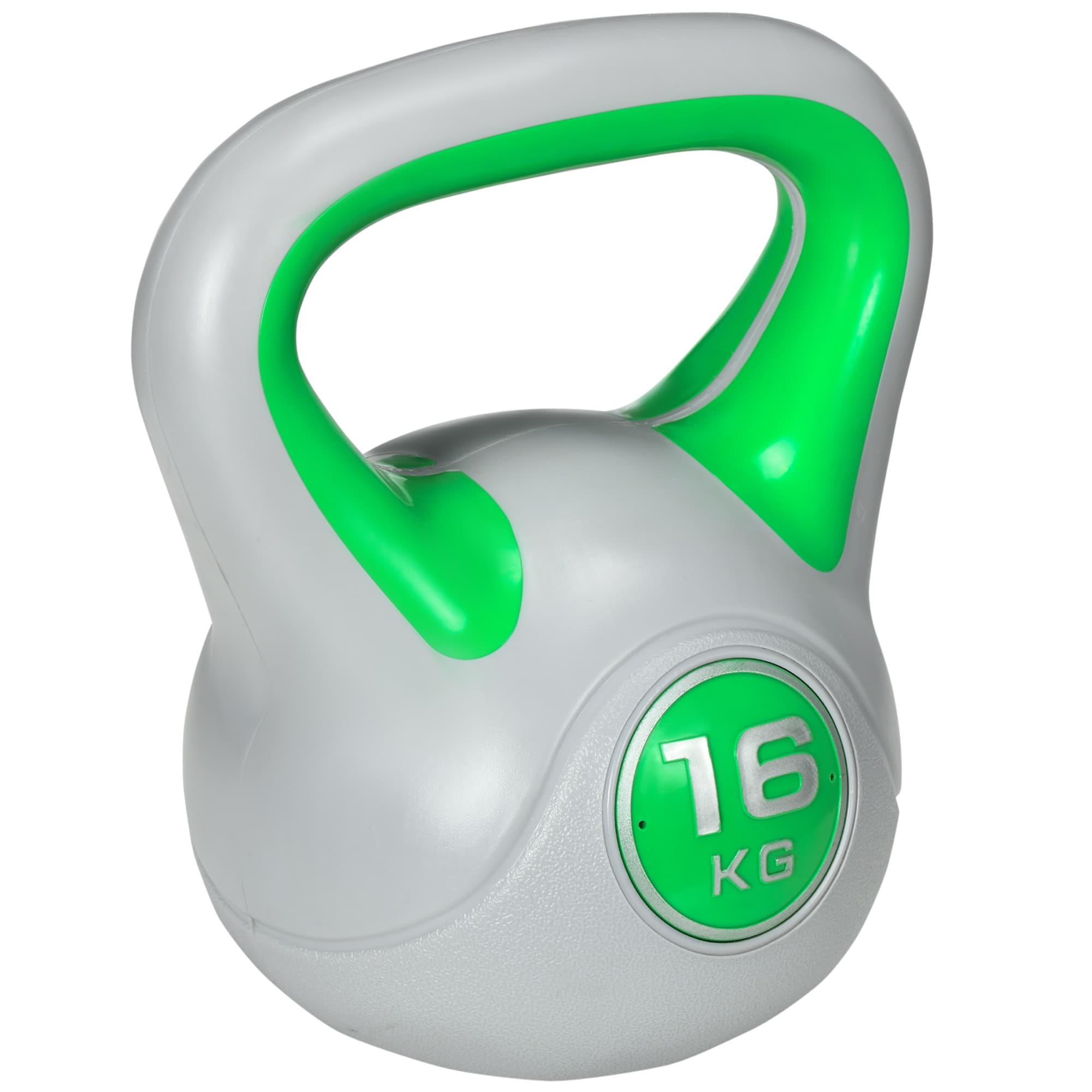 SPORTNOW Kettlebell 16 kg, Haltère avec Poignée Ergonomique, Haltère à Boule, Musculation, Entraînement, 27 x 17 x 31 cm, Vert