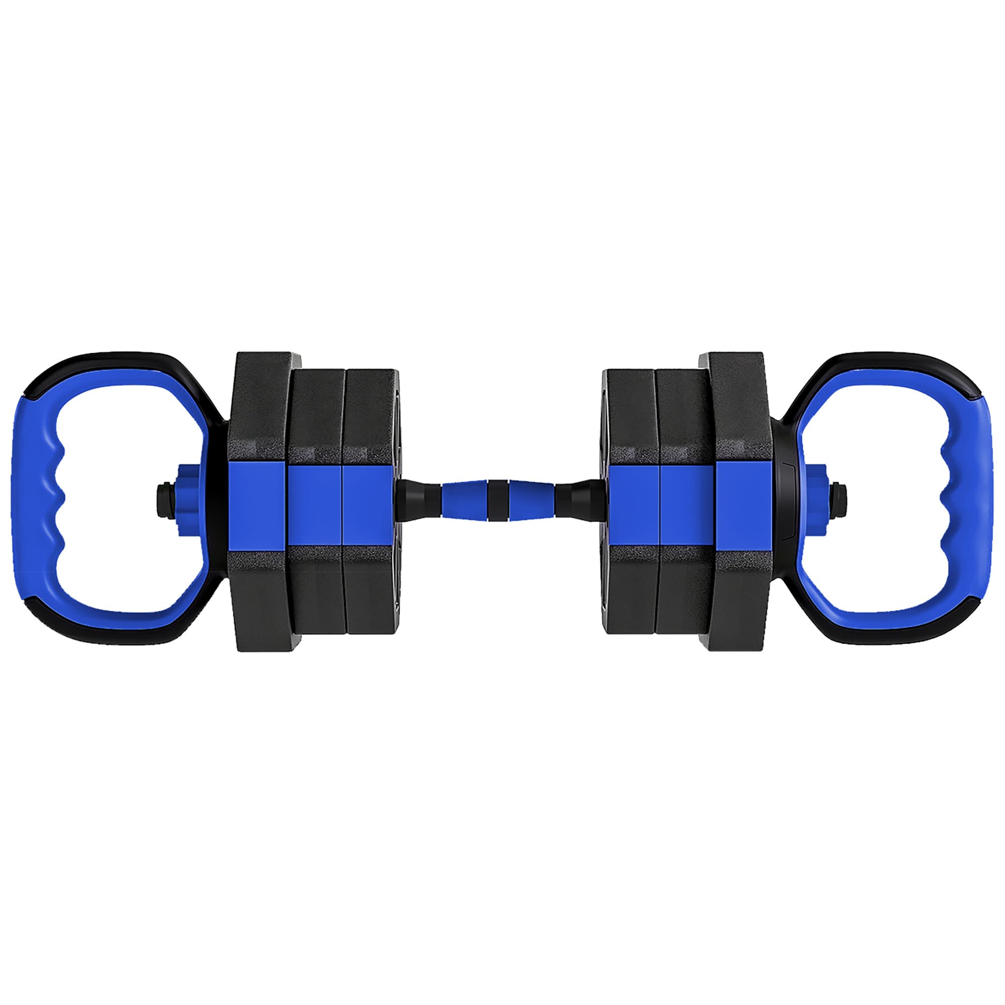 SPORTNOW Ensemble d'haltères musculation 6-en-1 haltère réglable 20 kg kettlebell, barre de musculation support pour pompes bleu