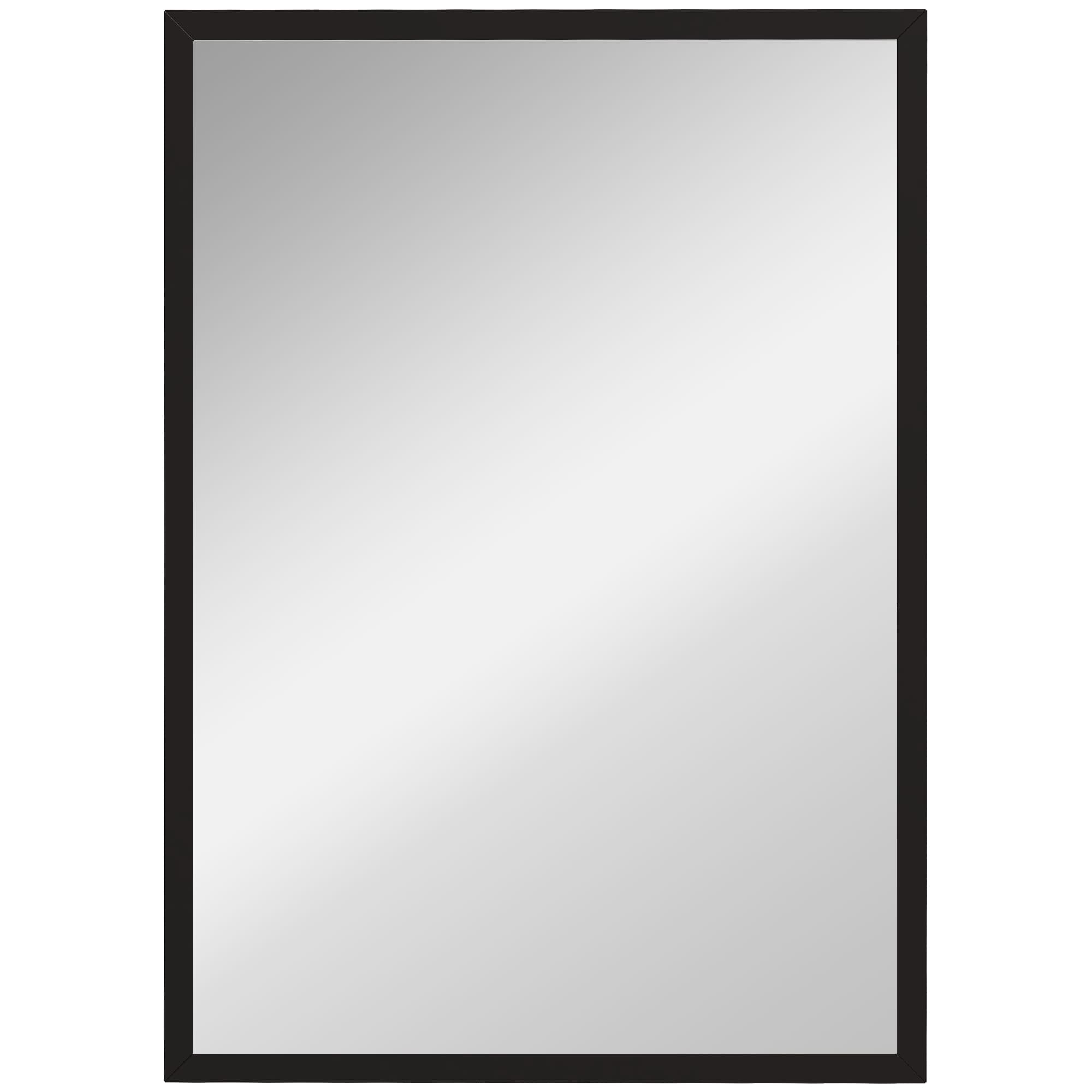 HOMCOM Miroir mural rectangulaire 50 x 70 cm, cadre en bois noir, idéal pour la salle de bain, salon ou chambre