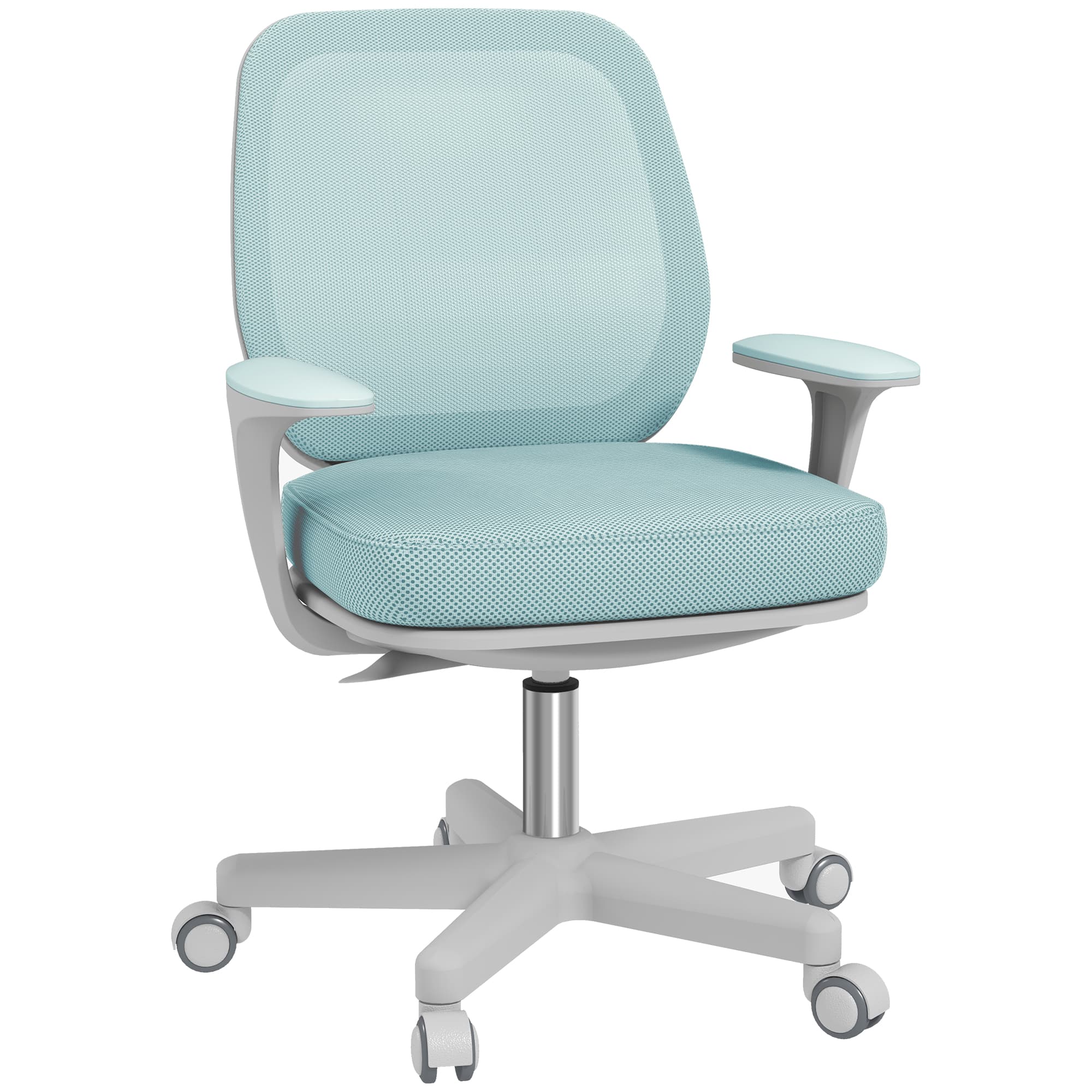 Vinsetto Fauteuil de bureau, chaise de bureau ergonomique en maille, hauteur réglable, 55x48x82,5-94,5cm, vert
