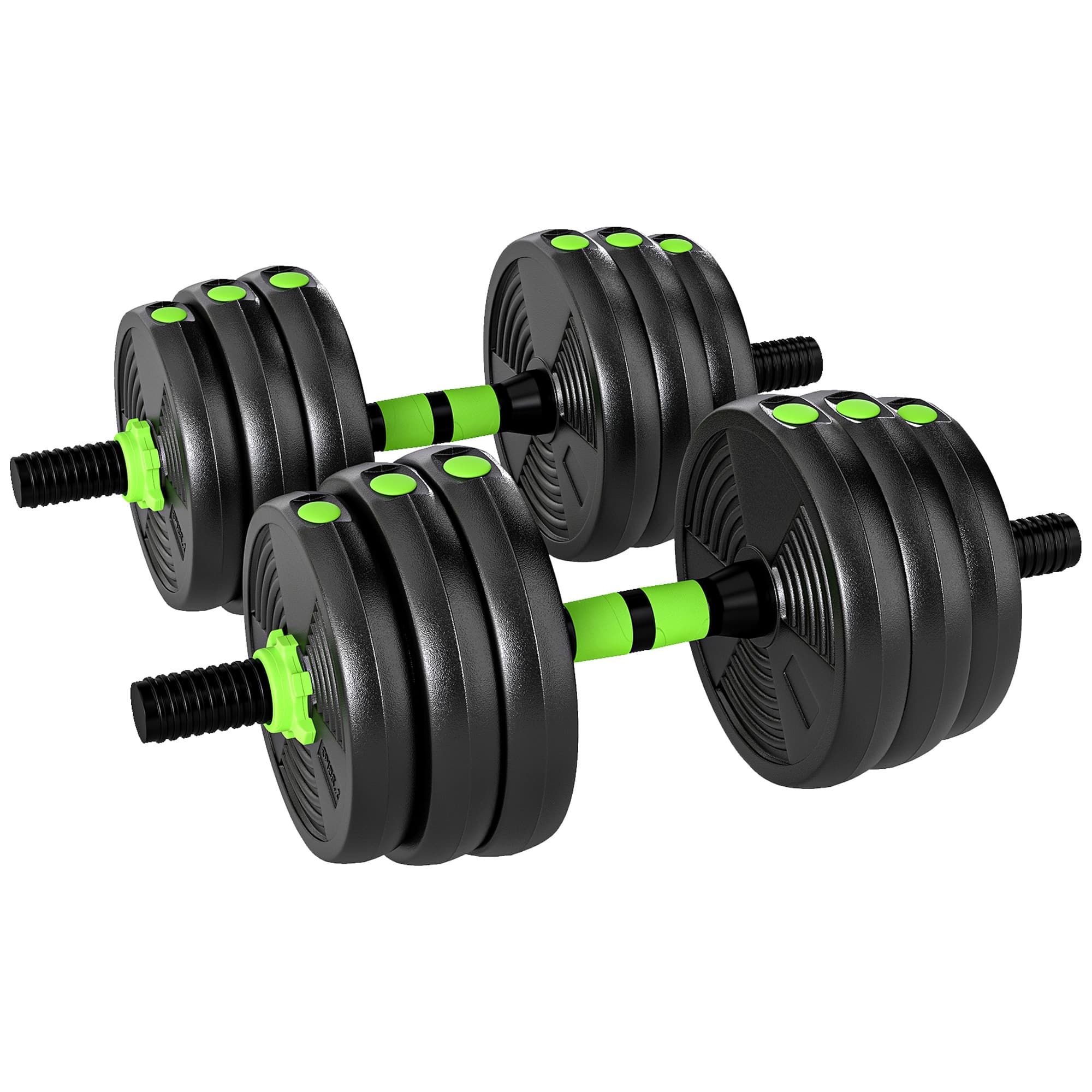 SPORTNOW Kit haltères musculation haltères réglables 20 kg 3 en 1, ensemble de poids réglable avec barre d'extension noir