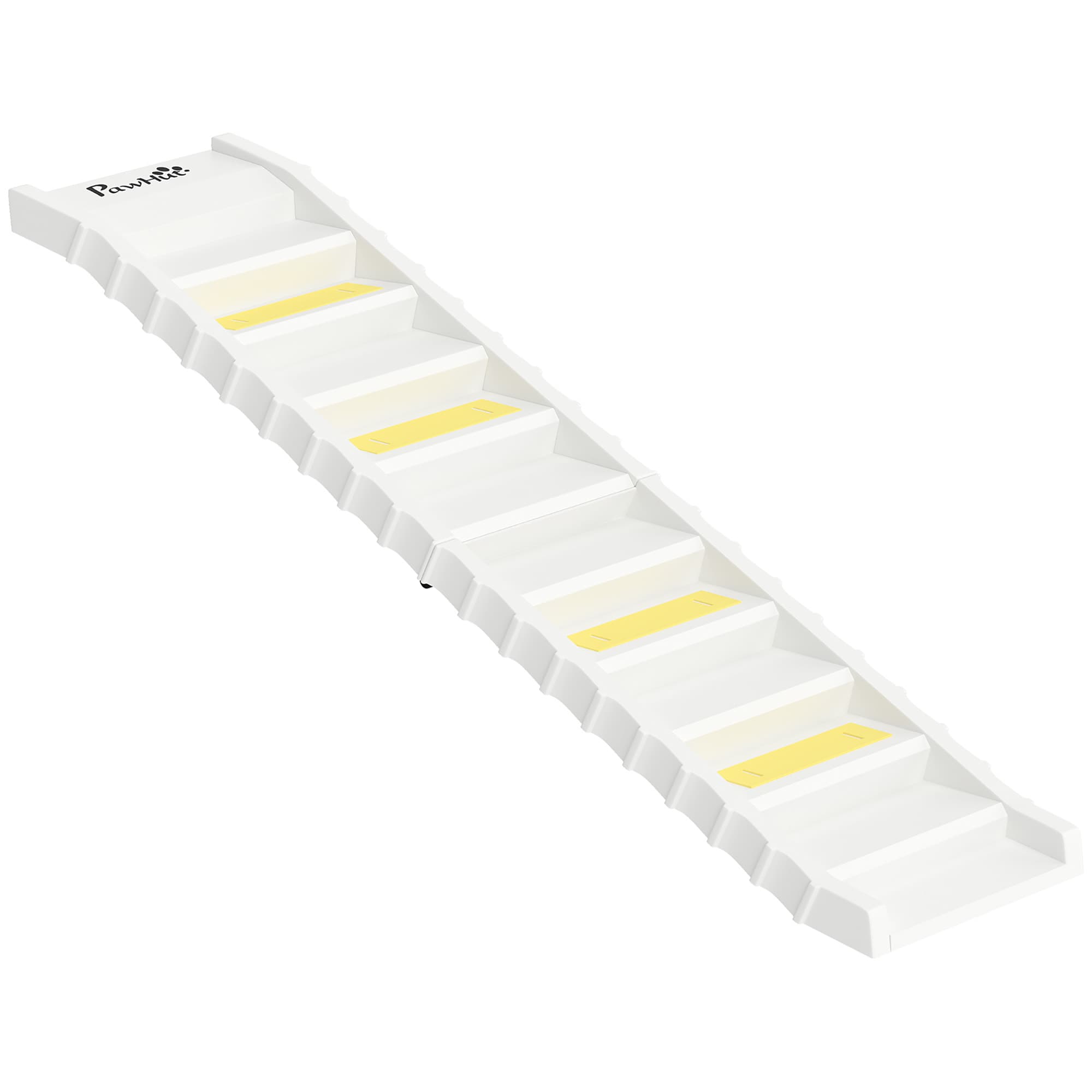 PawHut Rampe Pliable pour Chiens pour Voiture et Lits Hauts à 10 Marches avec Bandes et Tapis Antidérapants, Blanc