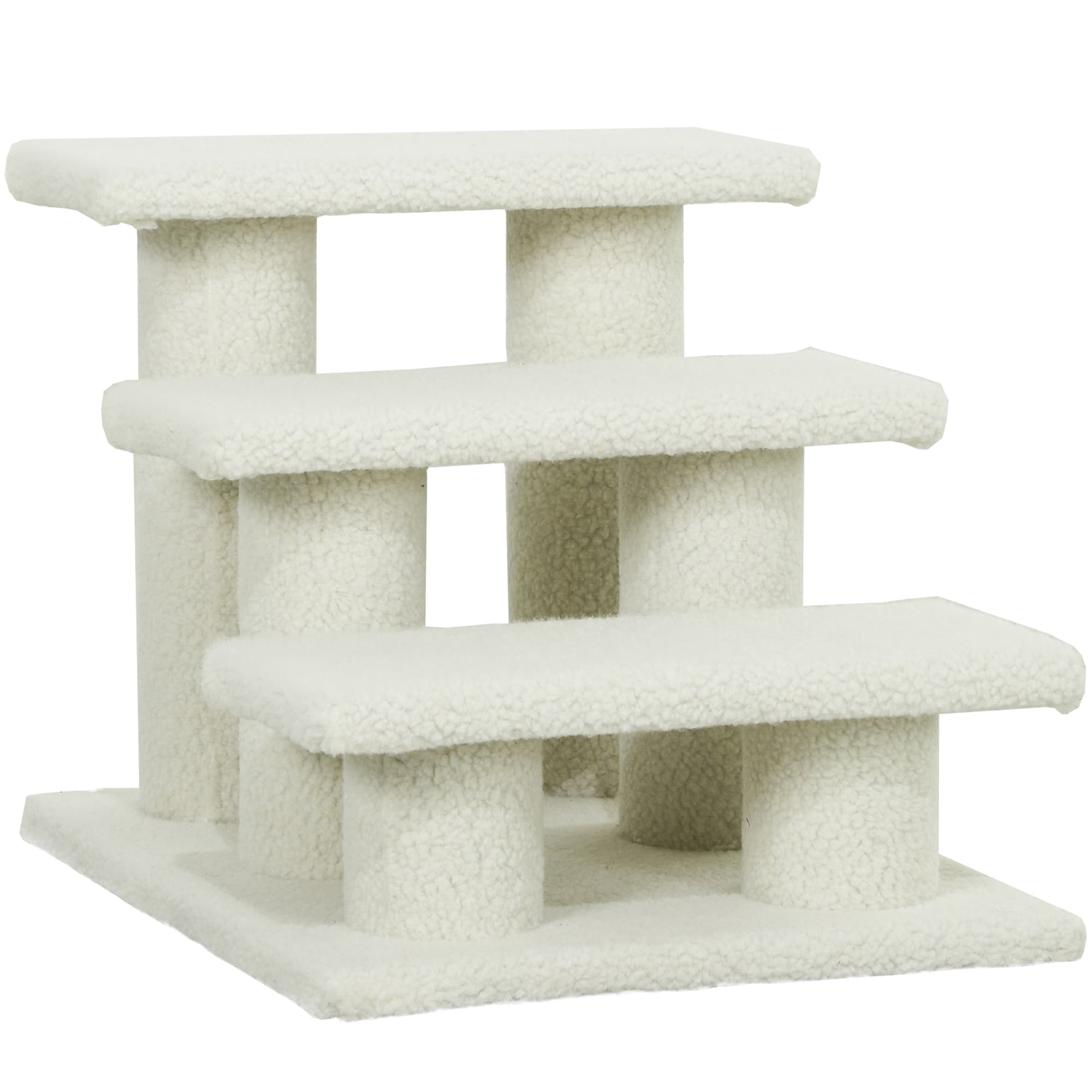 PawHut Escalier pour chat 3 marches Rampe pour animaux Rampe pour chat Peluche 45 x 35 x 34 cm cm Beige