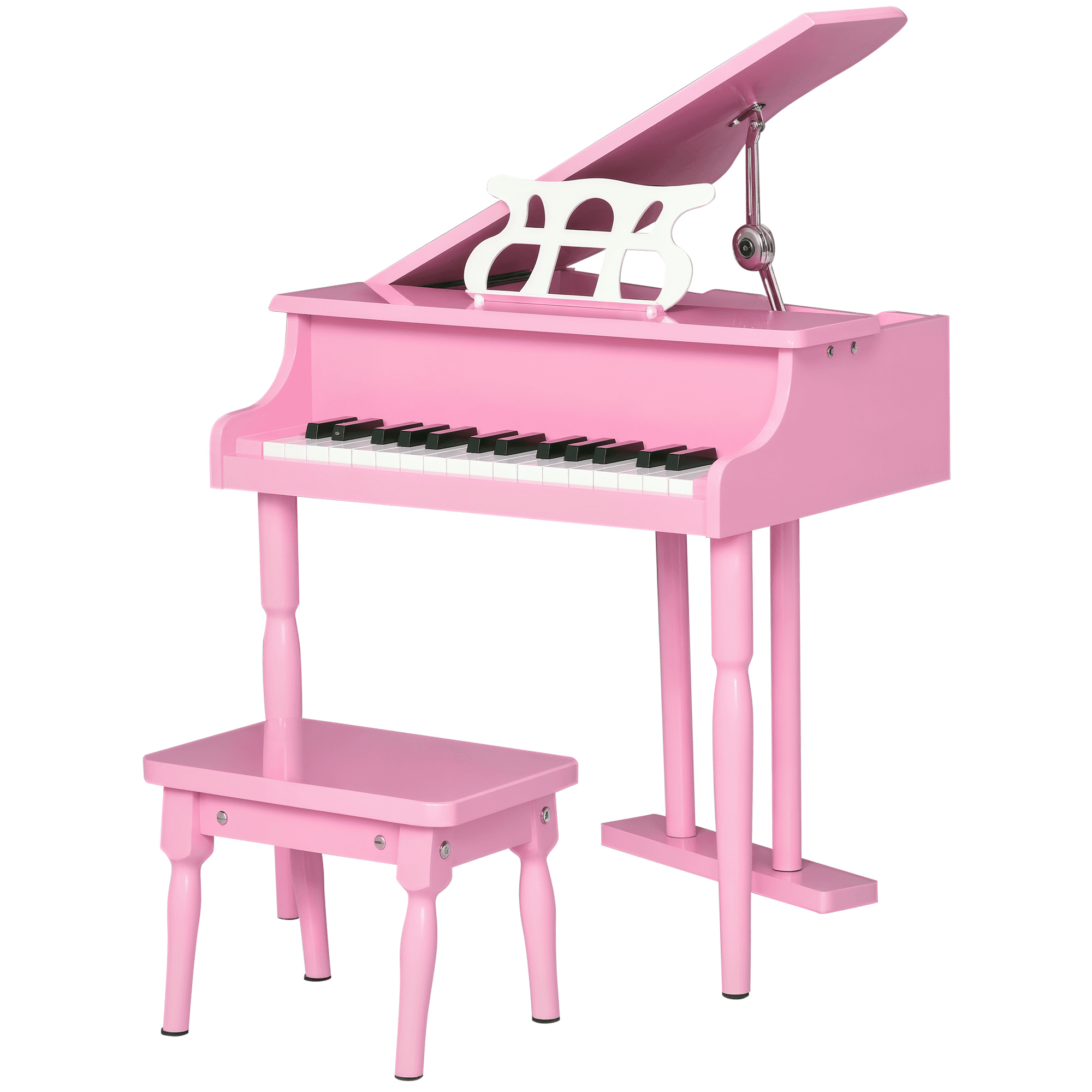 HOMCOM Piano à queue électronique 30 touches tabouret de piano et pupitre inlus panneaux de peuplier 52 x 50 x 49 cm rose