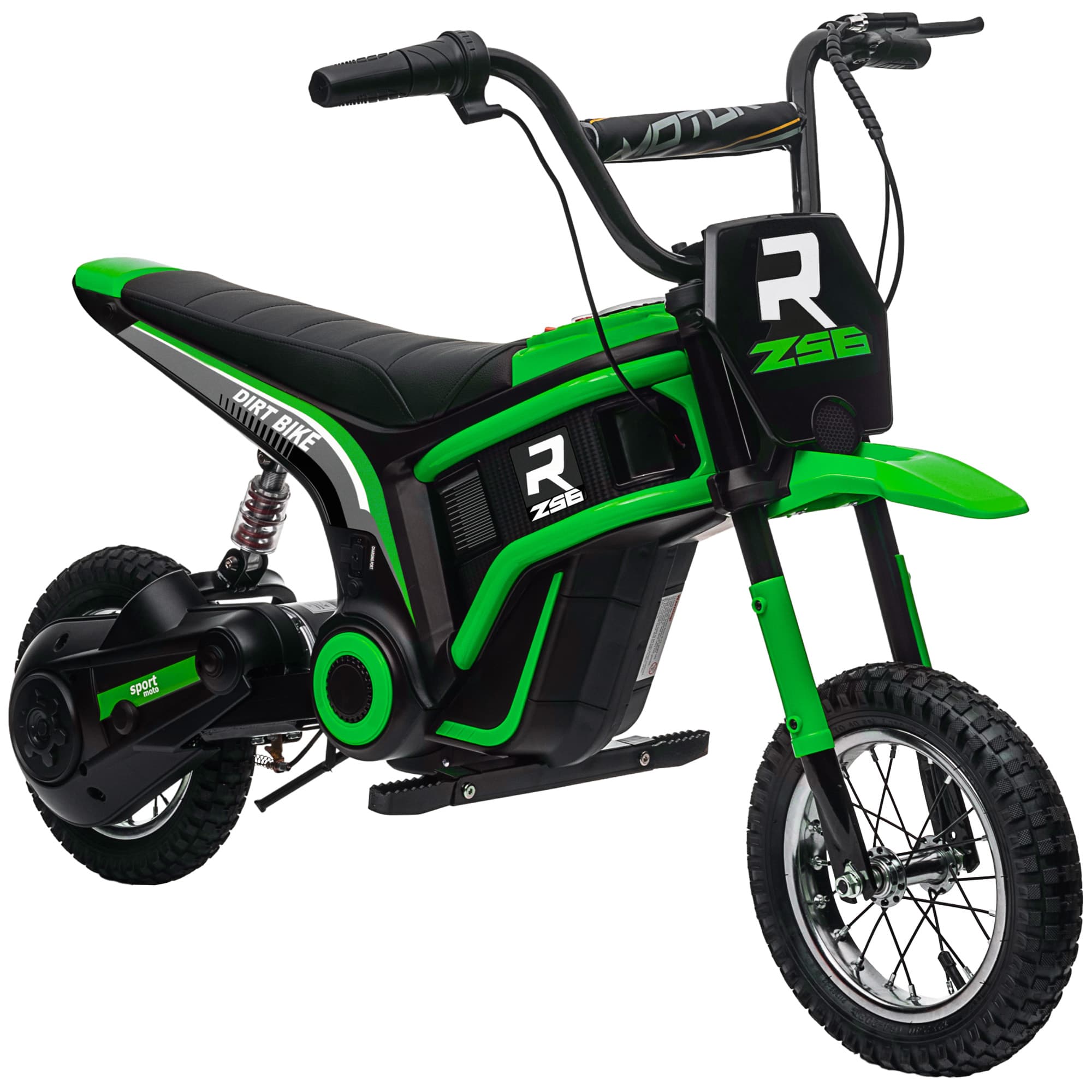 HOMCOM Moto cross électrique pour enfant, effets sonores, 2 vitesses 8 et 16 km/h, batterie 12V, moteur puissance 350 W, rouge